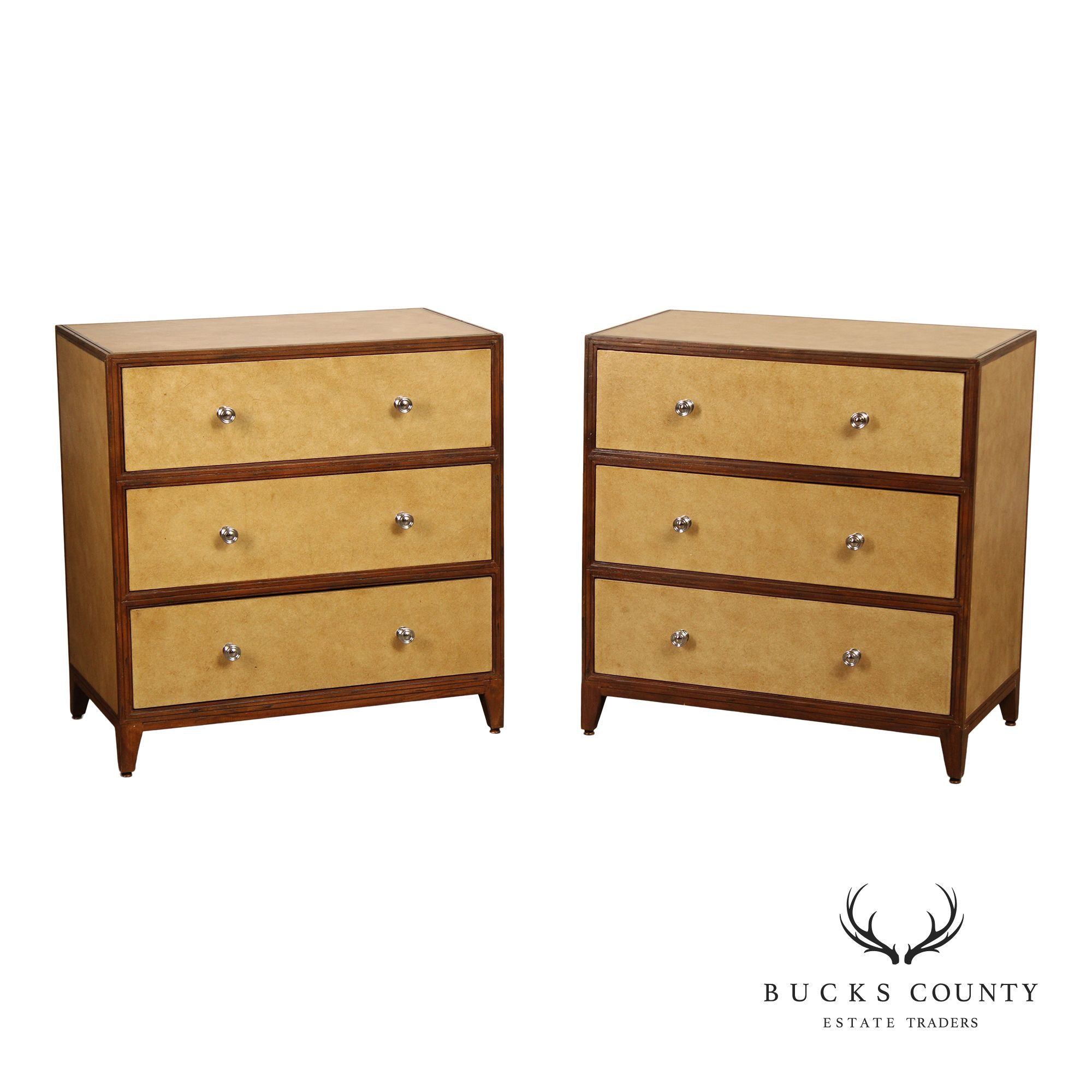 Currey & Co. Pair of Three-Drawer Chests