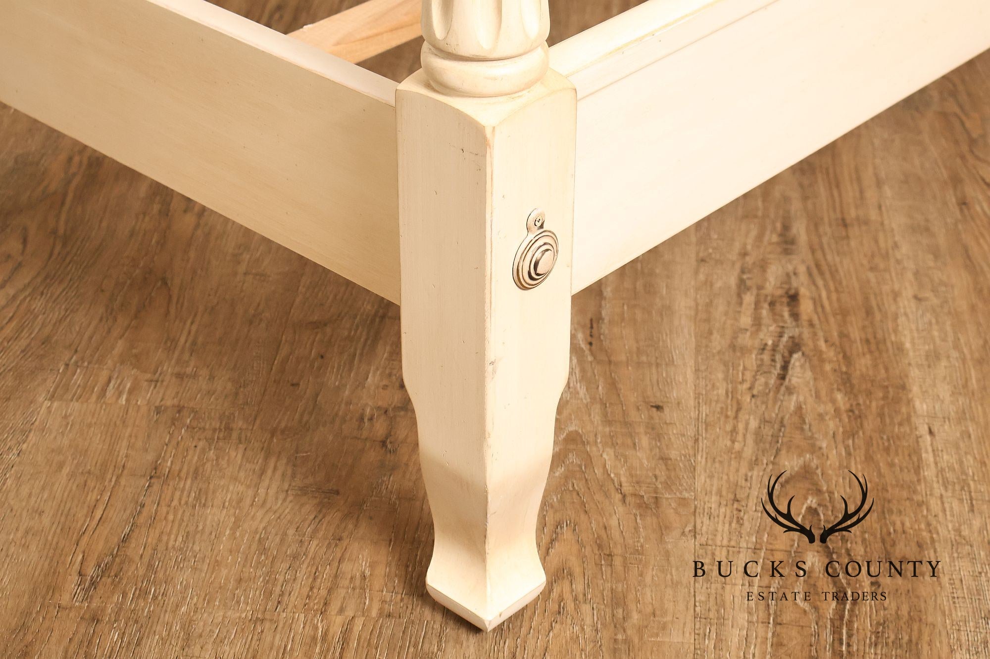 Ethan Allen French Country Style Cream Painted Full Spindle Bedframe
