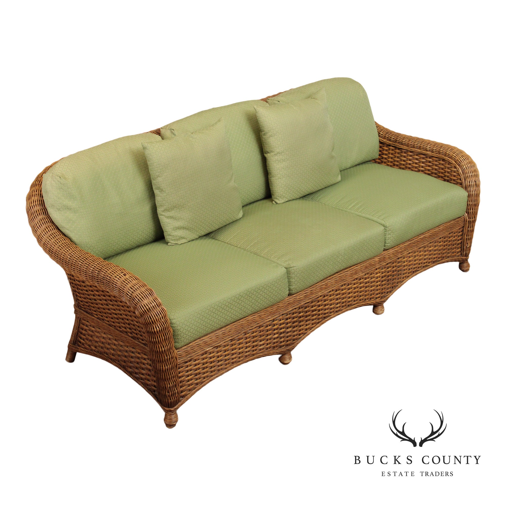 Braxton Culler Three-Seat Wicker Sofa