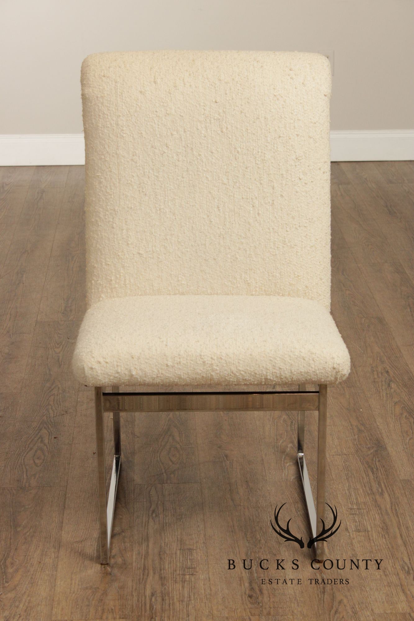 Mid Century Modern Set of Six Chrome Dining Chairs