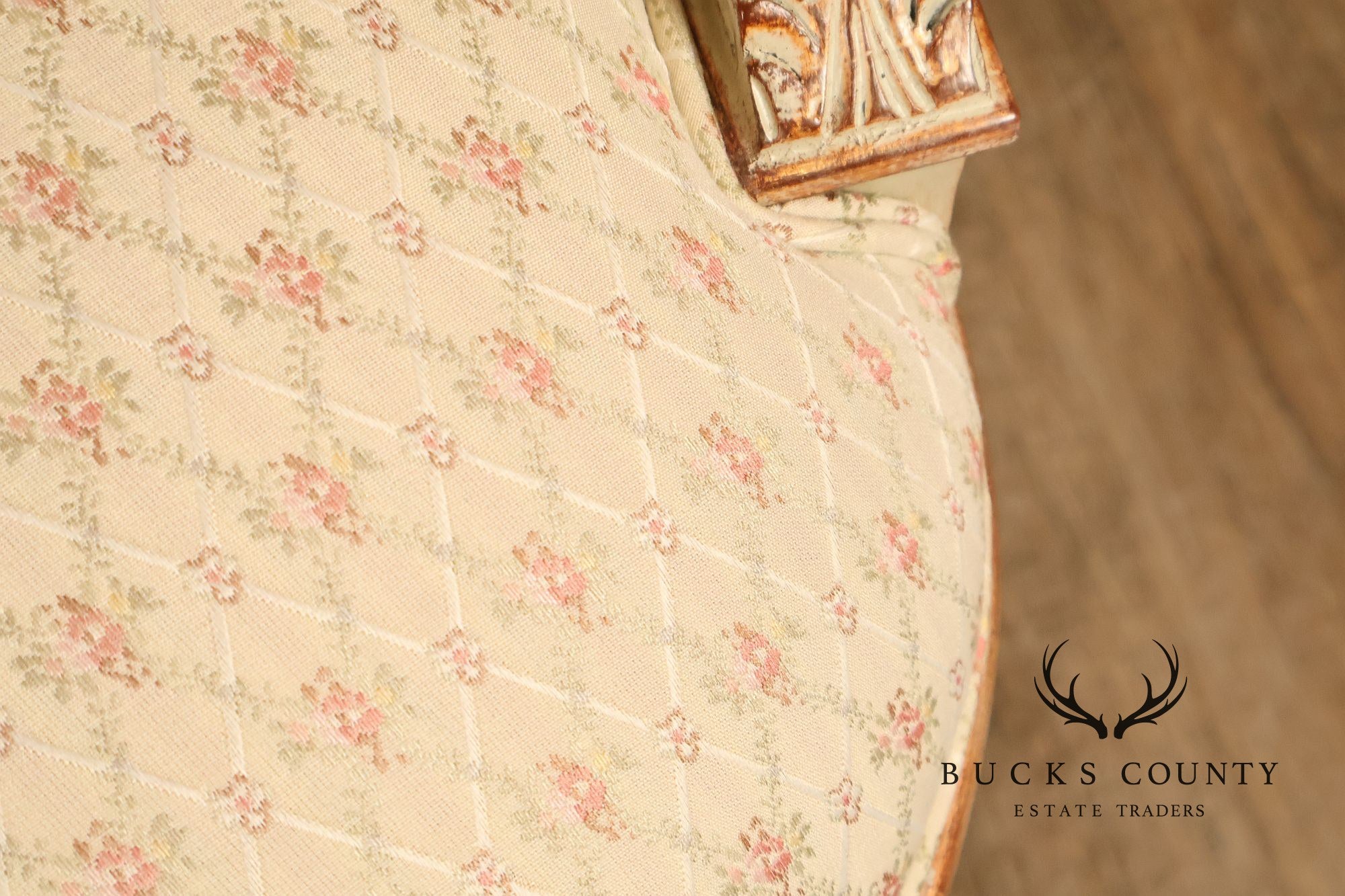 French Louis XVI Style Pair of Cream Painted Armchairs