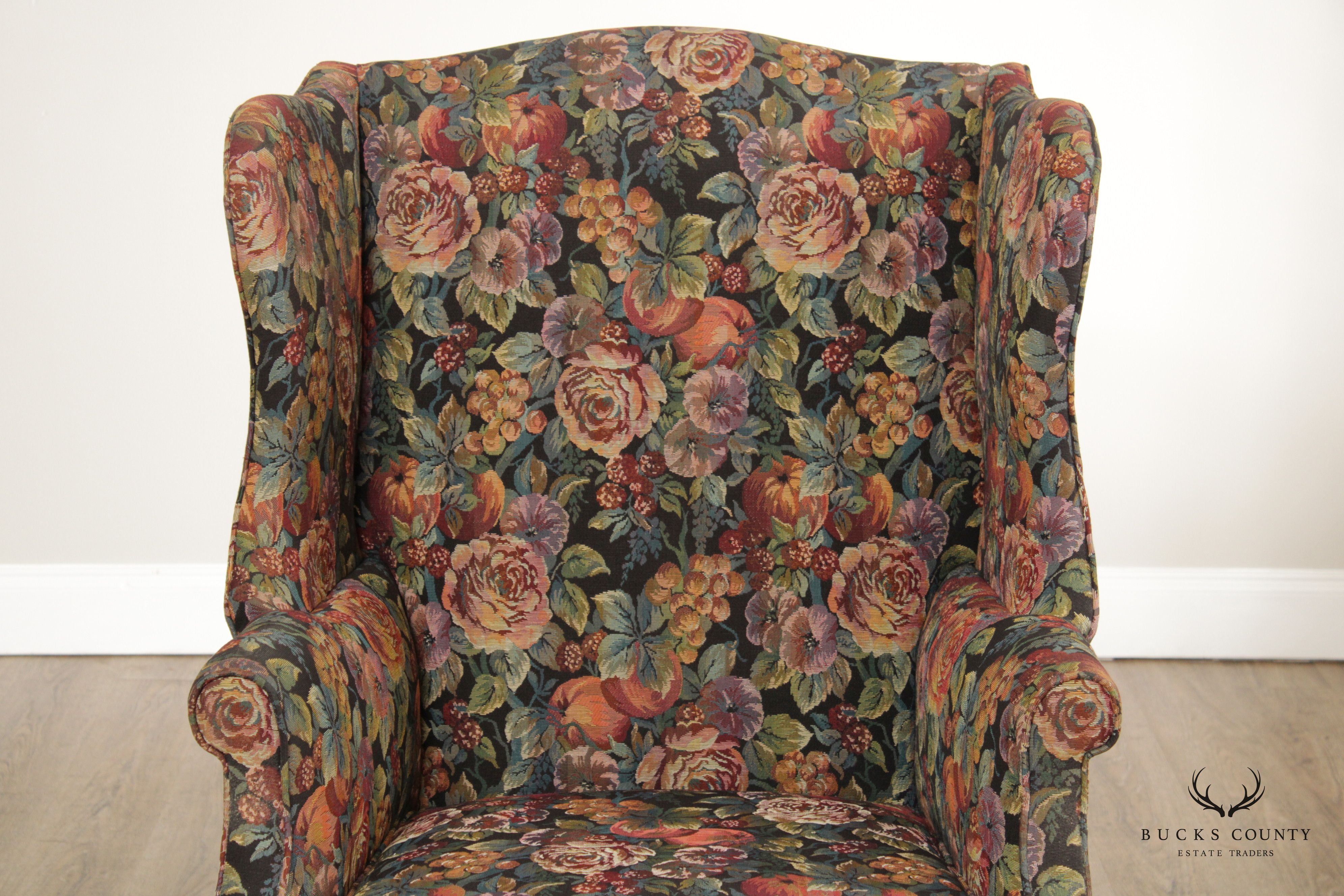 Southwood Chippendale Style Mahogany Wing Chair