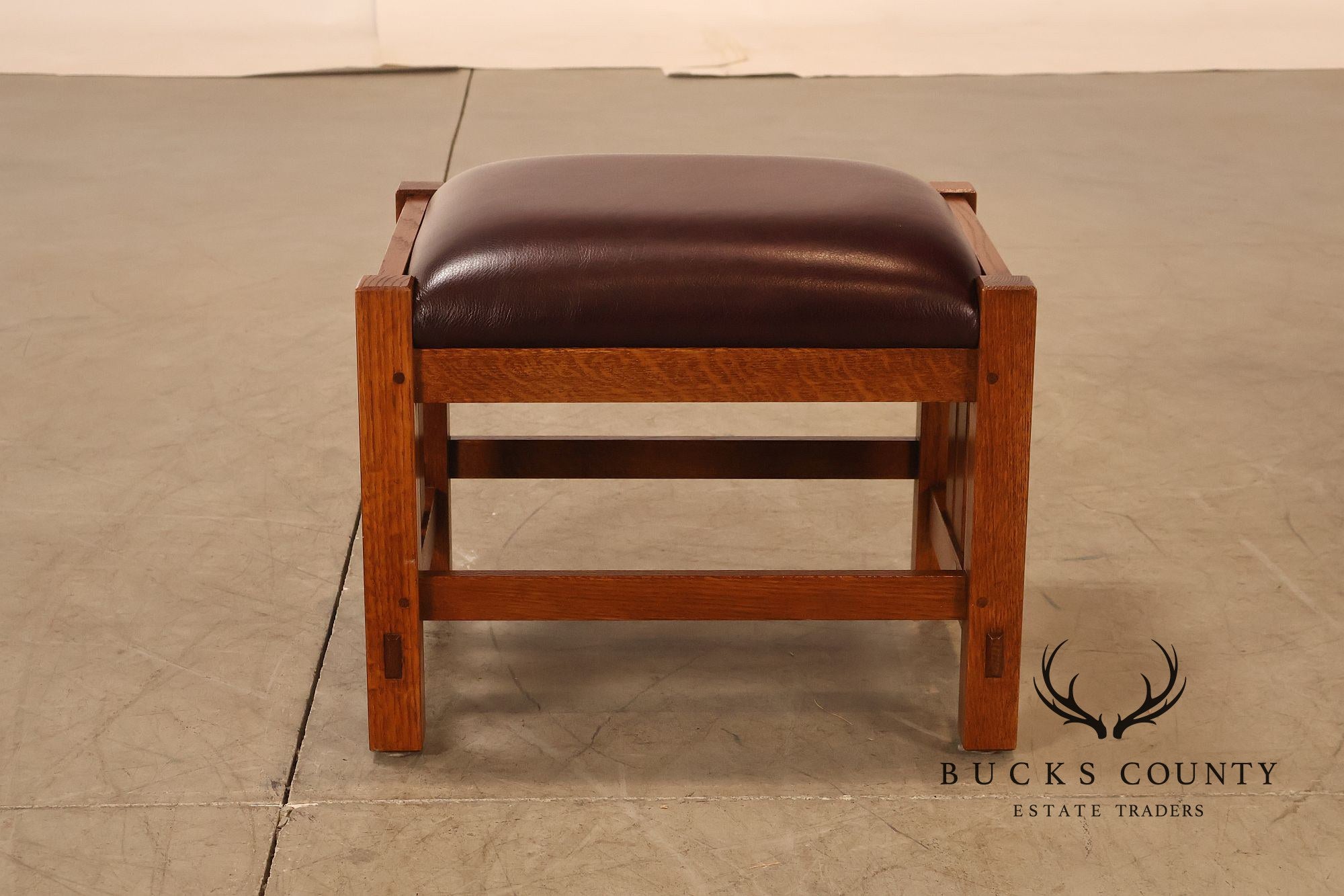 Stickley Mission Collection Oak & Leather Ottoman Footstool