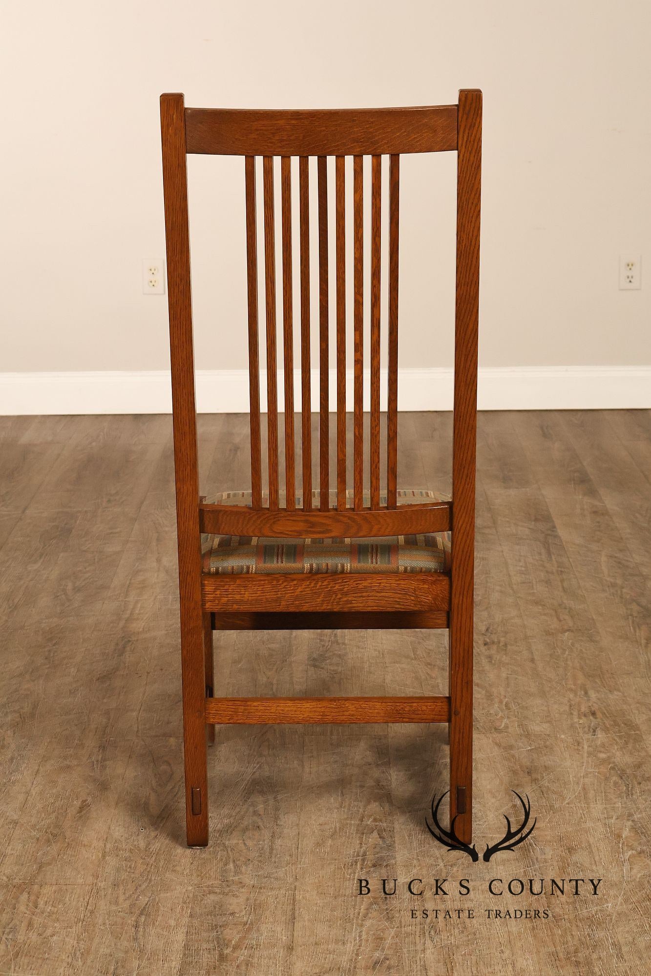 Stickley Mission Collection Pair of Oak Spindle Side Dining Chairs