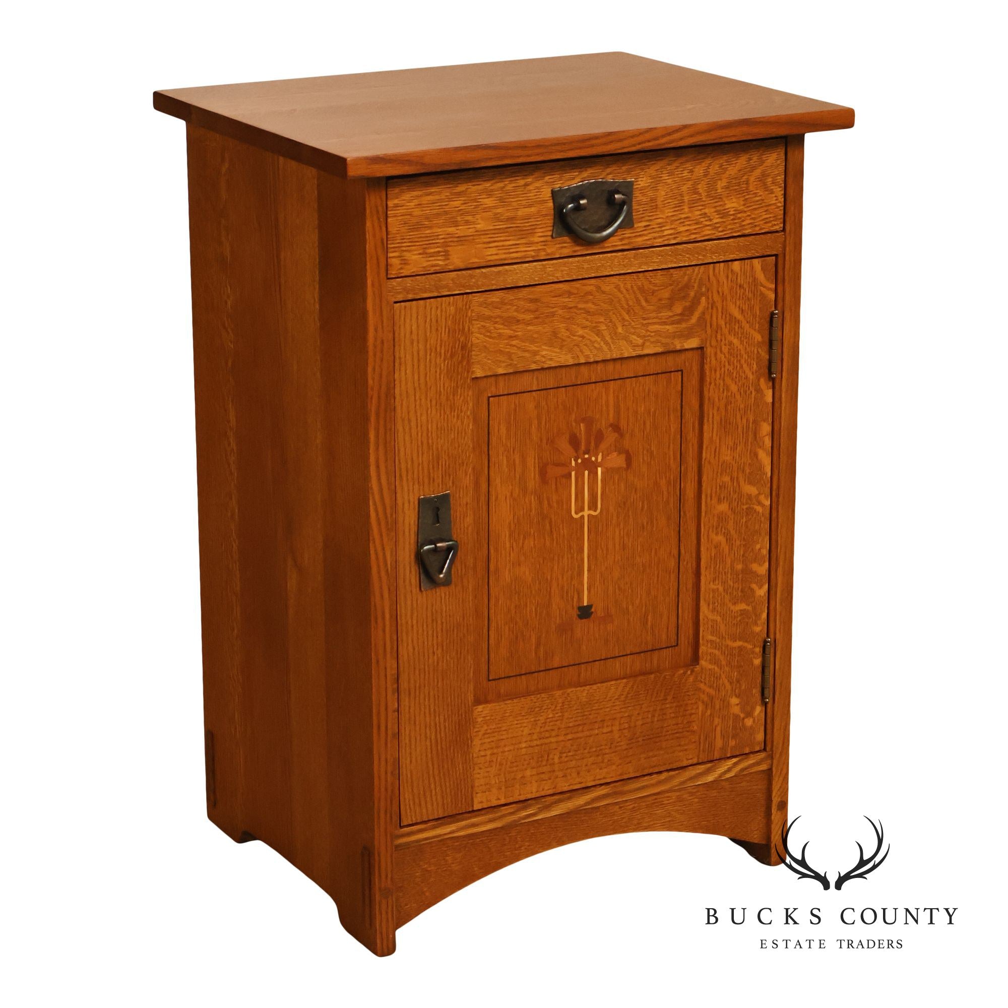 Stickley Mission Oak Harvey Ellis Inlaid Nightstand