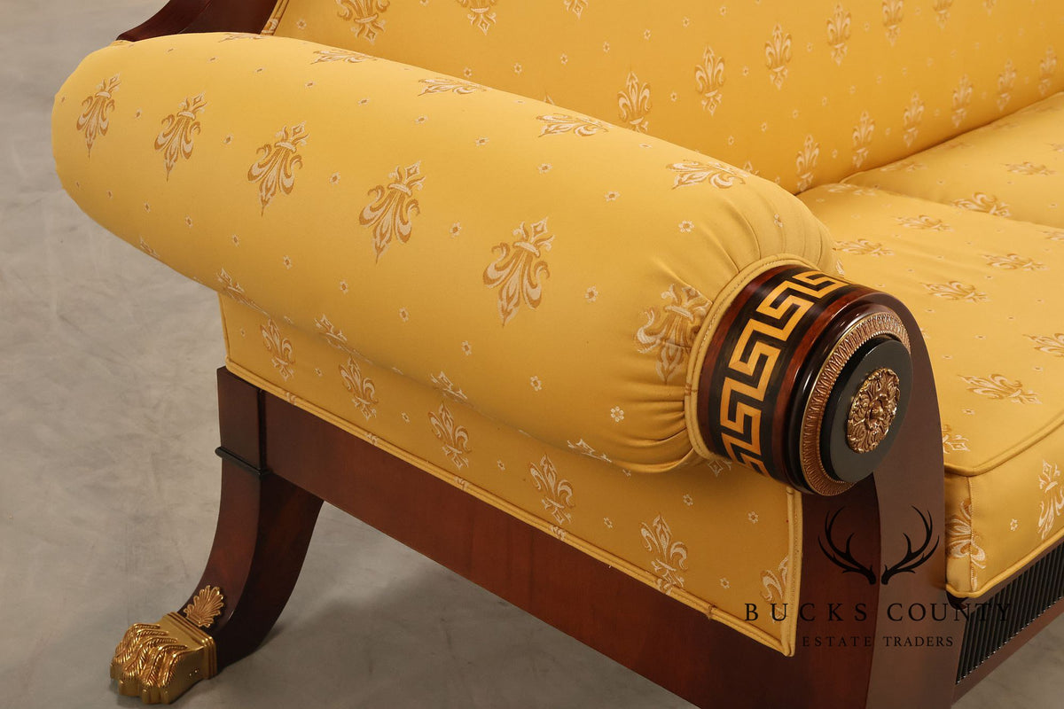 Neoclassical Empire Style Mahogany Sofa With Gilt Bronze Mounts