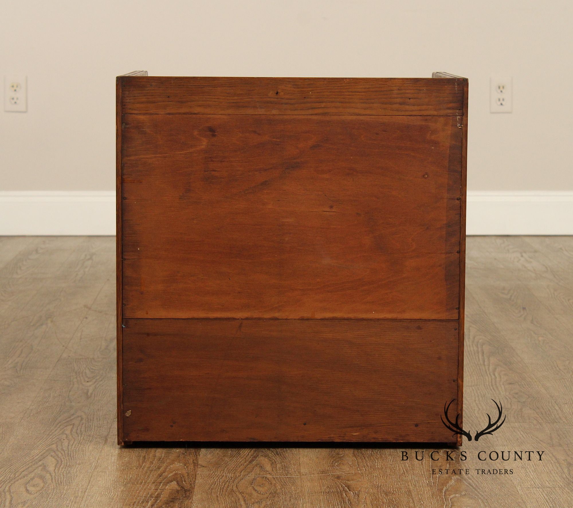 Antique Globe Oak Flat File Cabinet