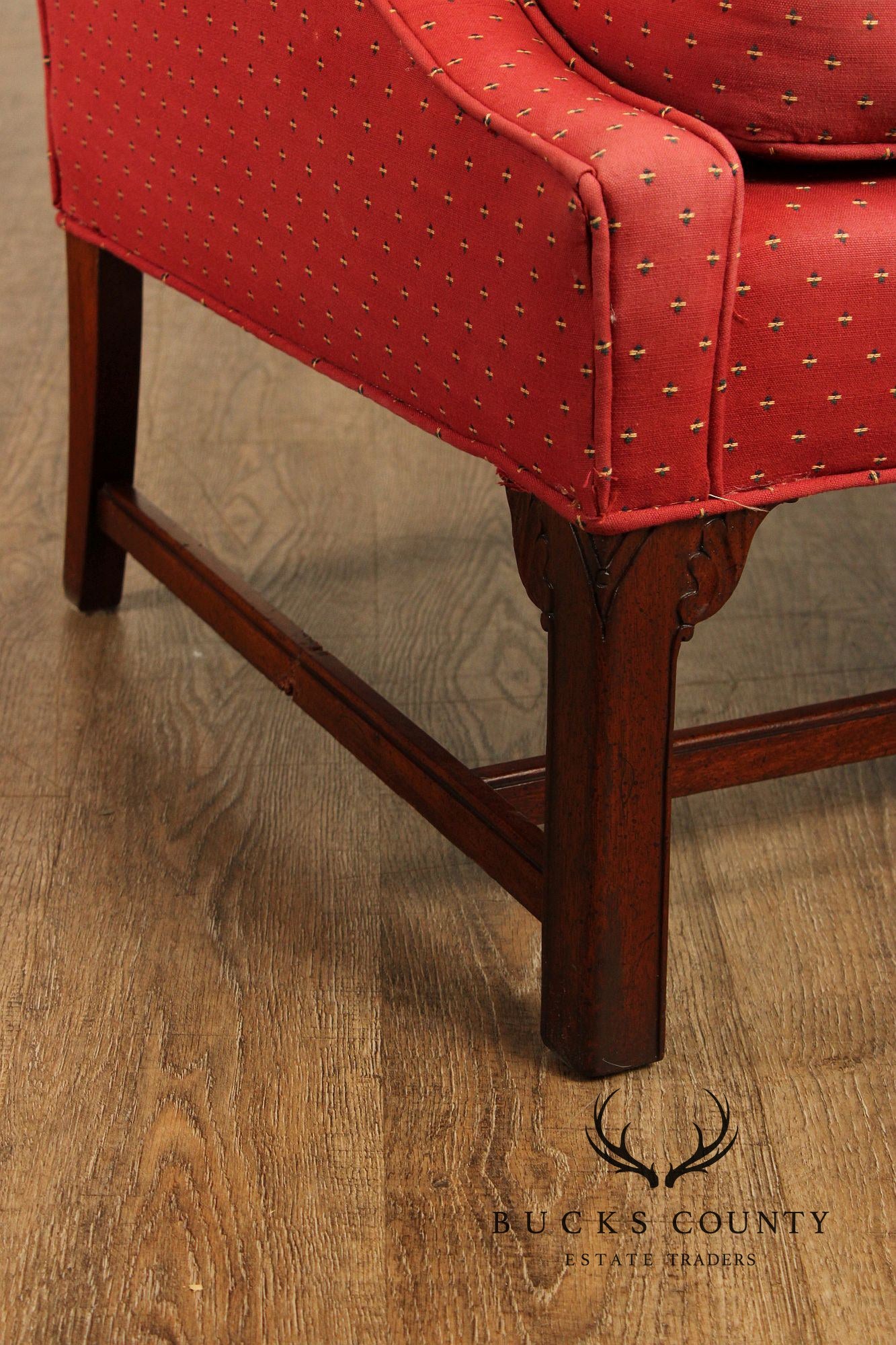 Georgian Style Upholstered Mahogany Loveseat