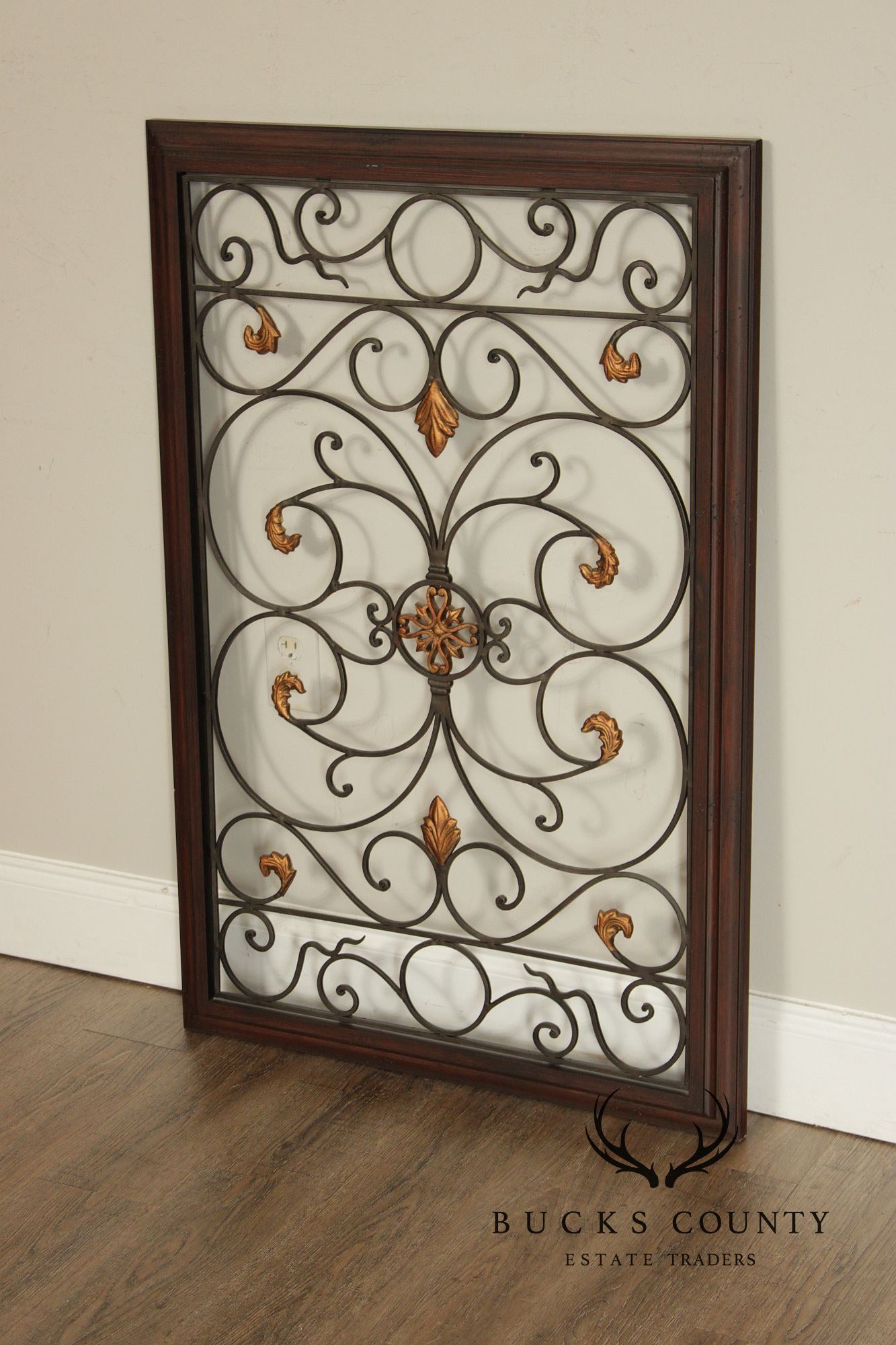 Spanish Baroque Style Partial Gilt Wrought Iron Wall Decor