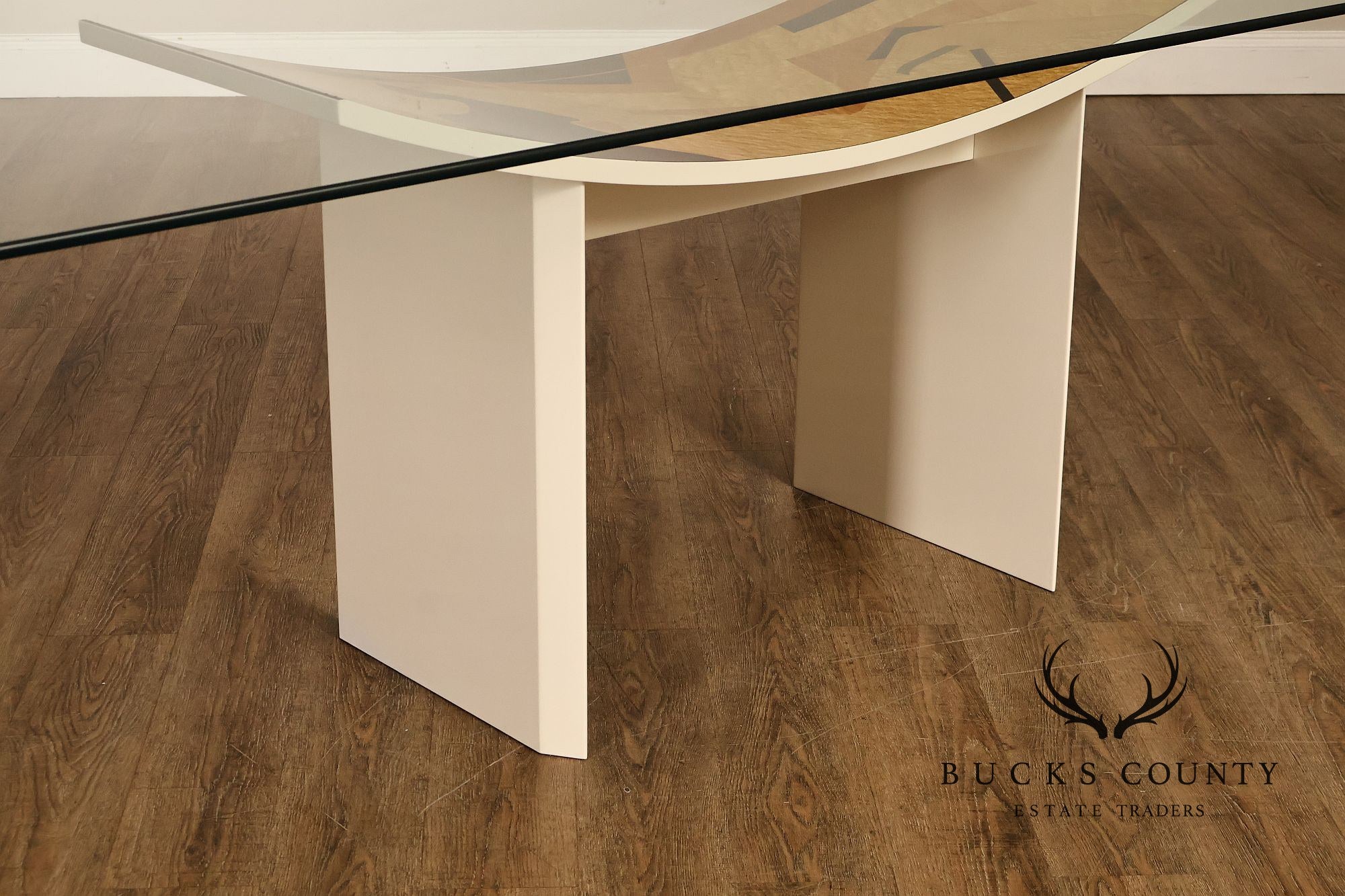 Constantini Pietro Glass Top Sculptural Dining Table