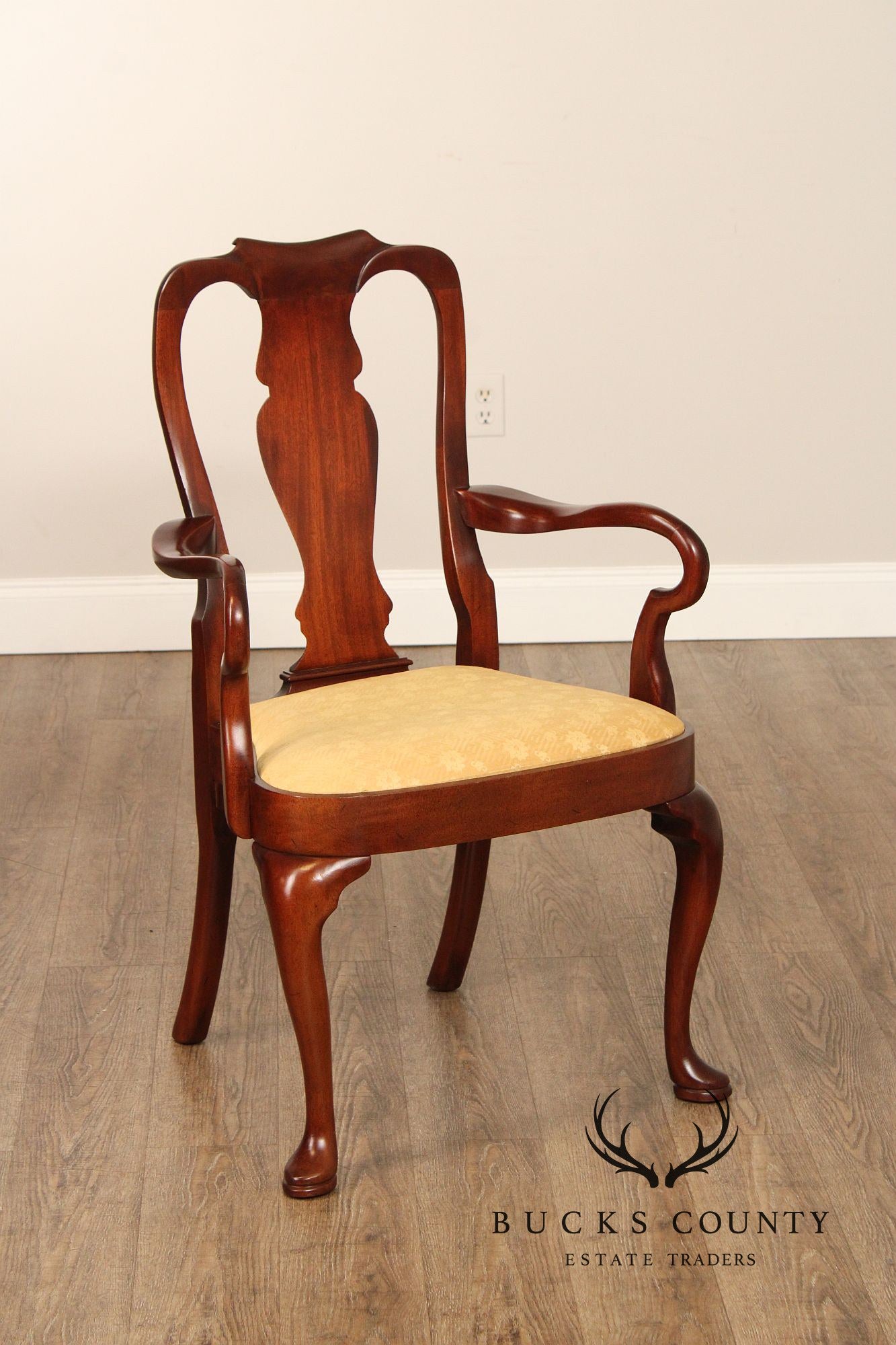 Queen Anne Style Vintage Mahogany Armchair