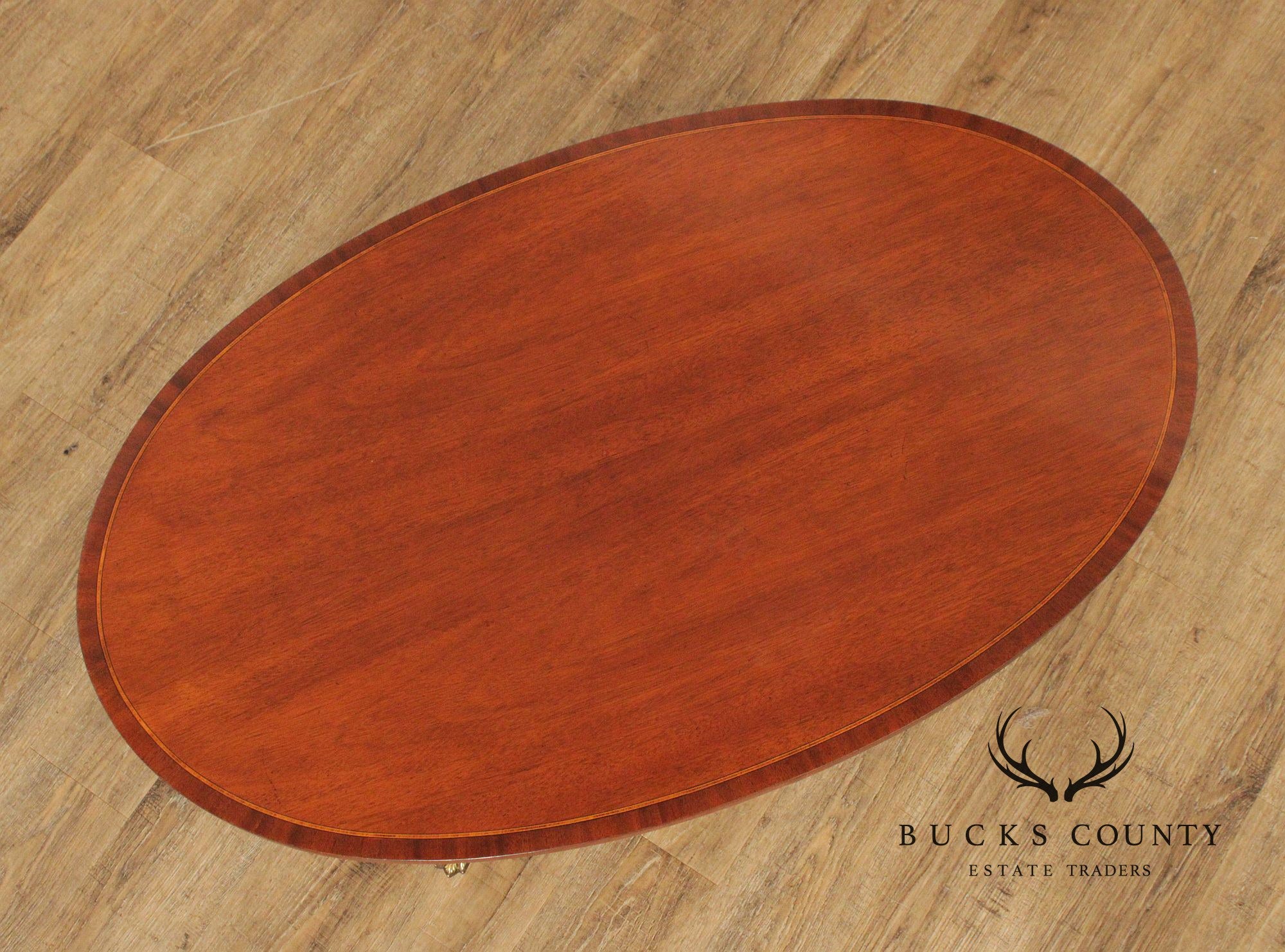 Councill English Regency Style Mahogany Oval Coffee Table