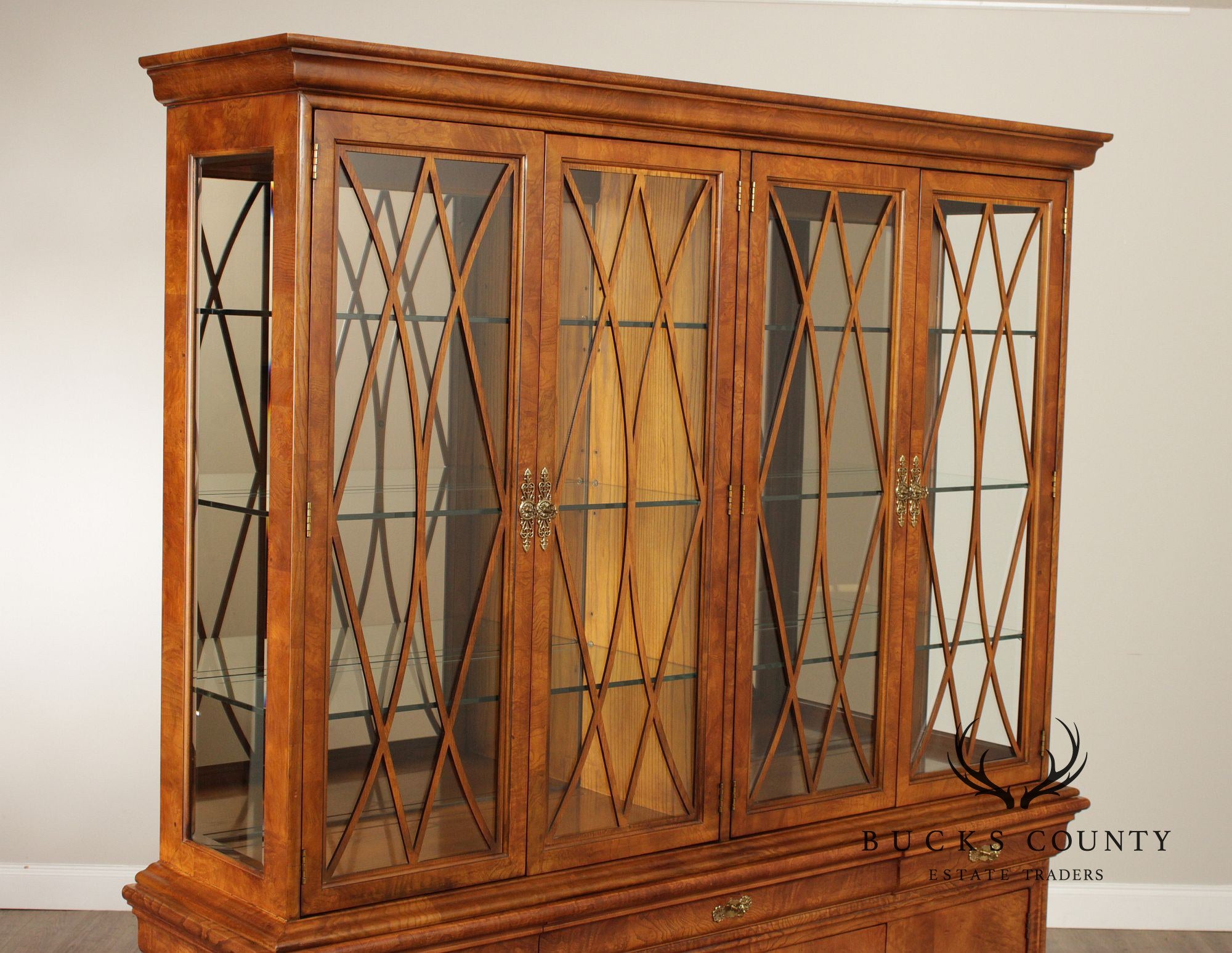 Henredon Charles X Burlwood China Display Cabinet