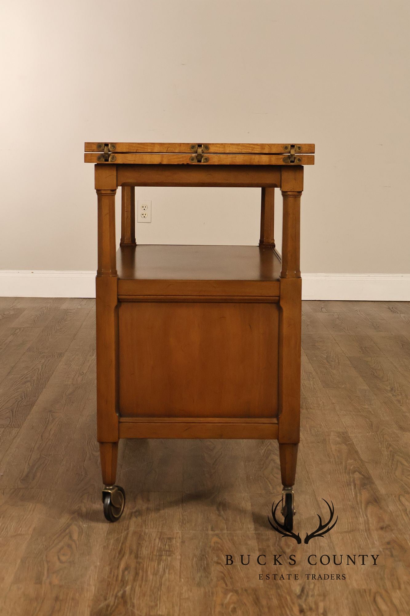 Henredon Vintage Walnut Drop Leaf Server Bar Cart
