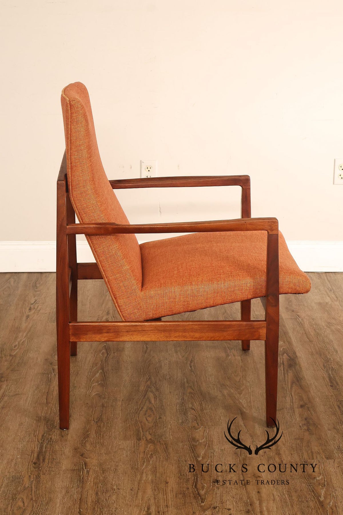 Jens Risom Mid Century Modern 'Floating' Walnut Armchair