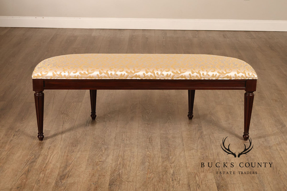 Henkel Harris French Louis XVI Mahogany Demilune Bench