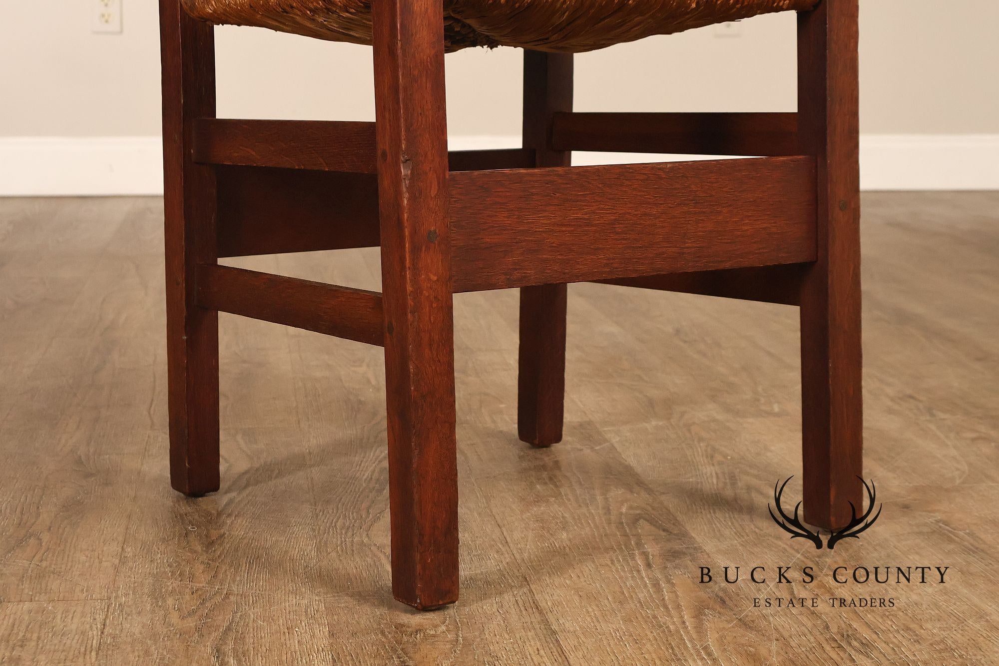 Antique Gustav Stickley Mission Oak Ladderback Side Chair