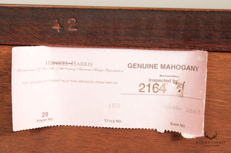 Henkel Harris Mahogany Chippendale Style Bombe Bedroom Dresser