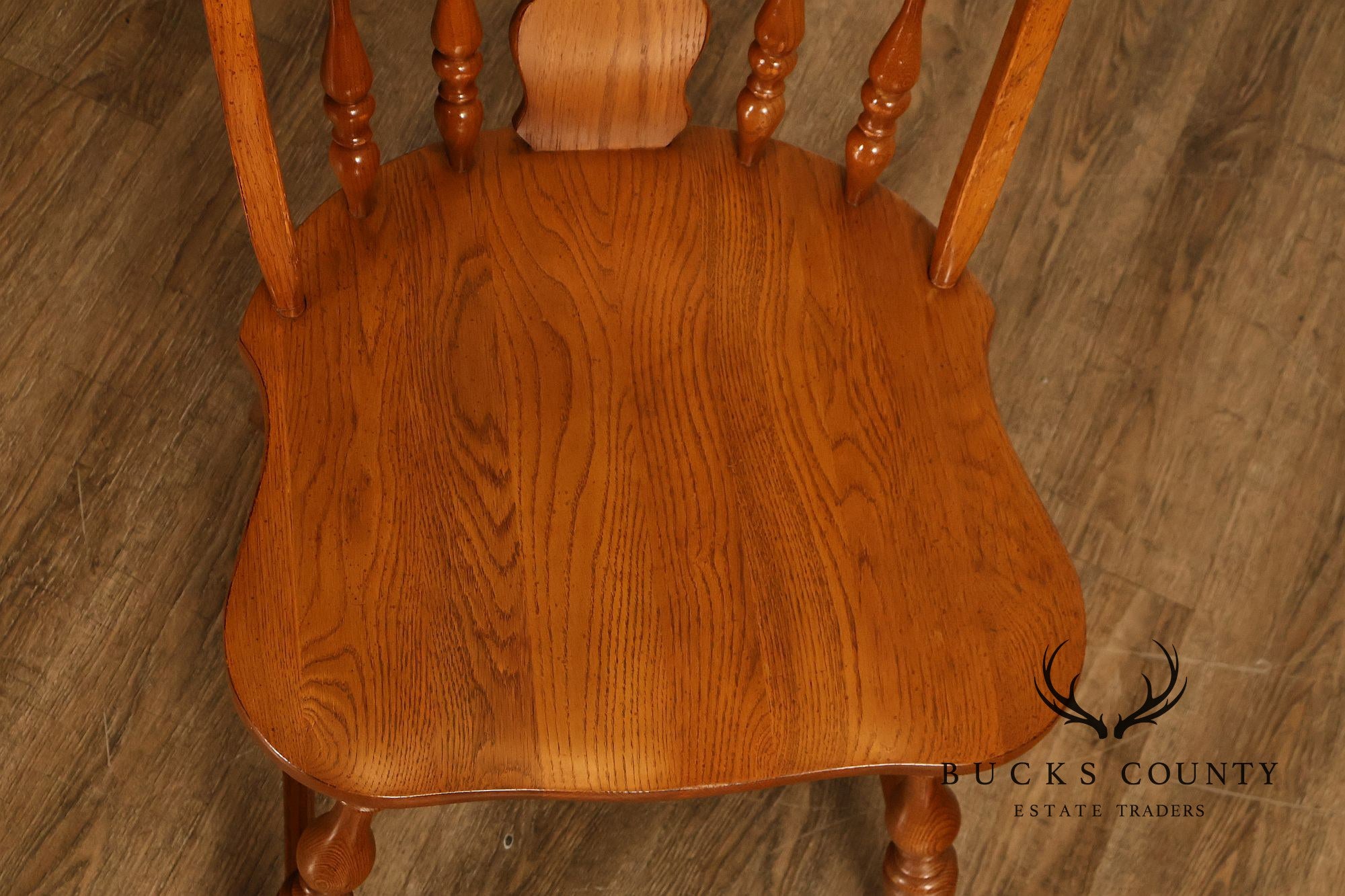 Virginia House Set of Four Oak Windsor Dining Chairs