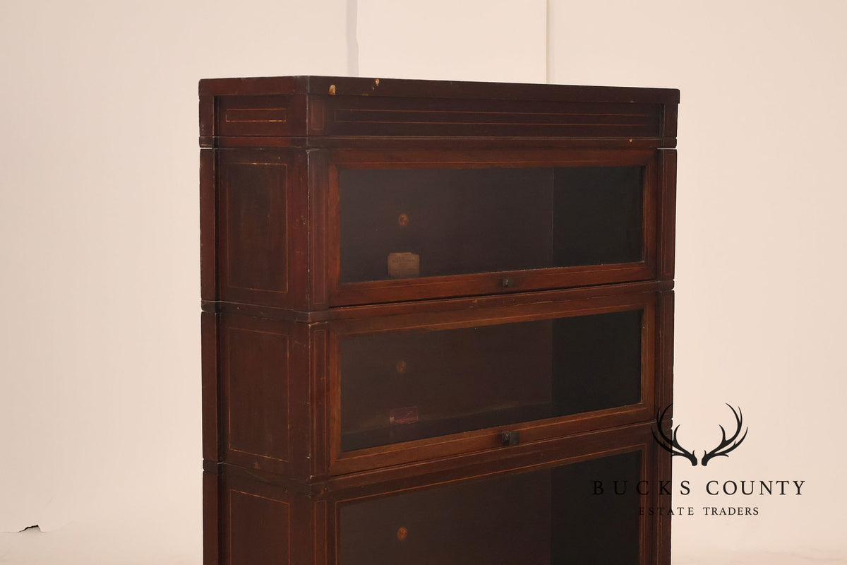 Antique Globe Wernicke Mahogany Four-Stack Barrister Bookcase