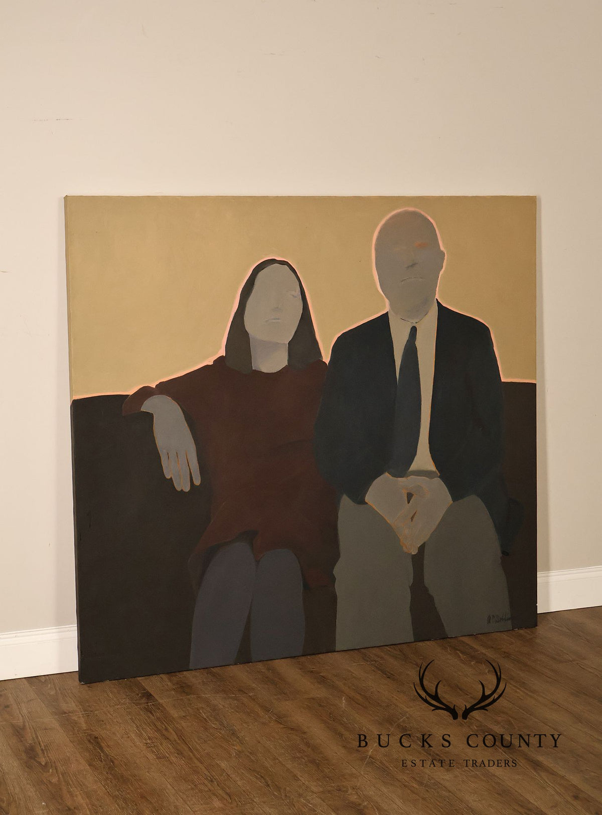 Anne Cooper Dobbins Oil Painting, Modern Couple's Portrait