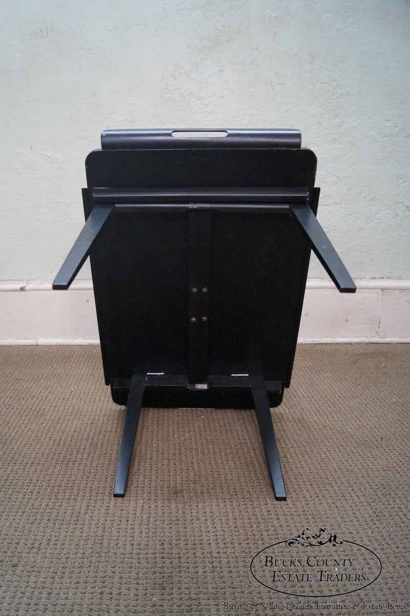 Italian Mid Century Modern Black Ebonized X Form Server Bar Cart