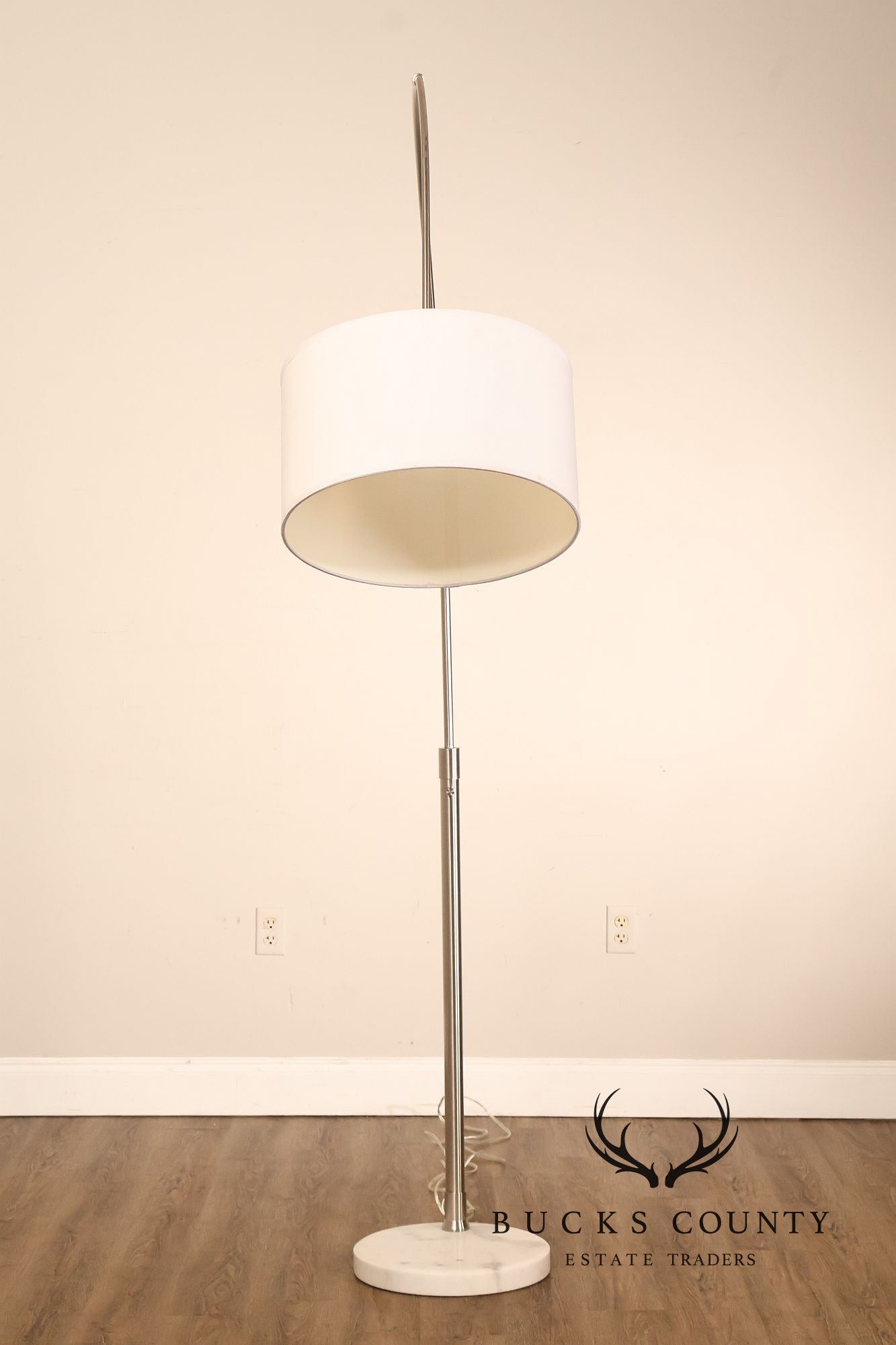 Nova Contemporary Brushed Nickel Arch Floor Lamp With Marble Base