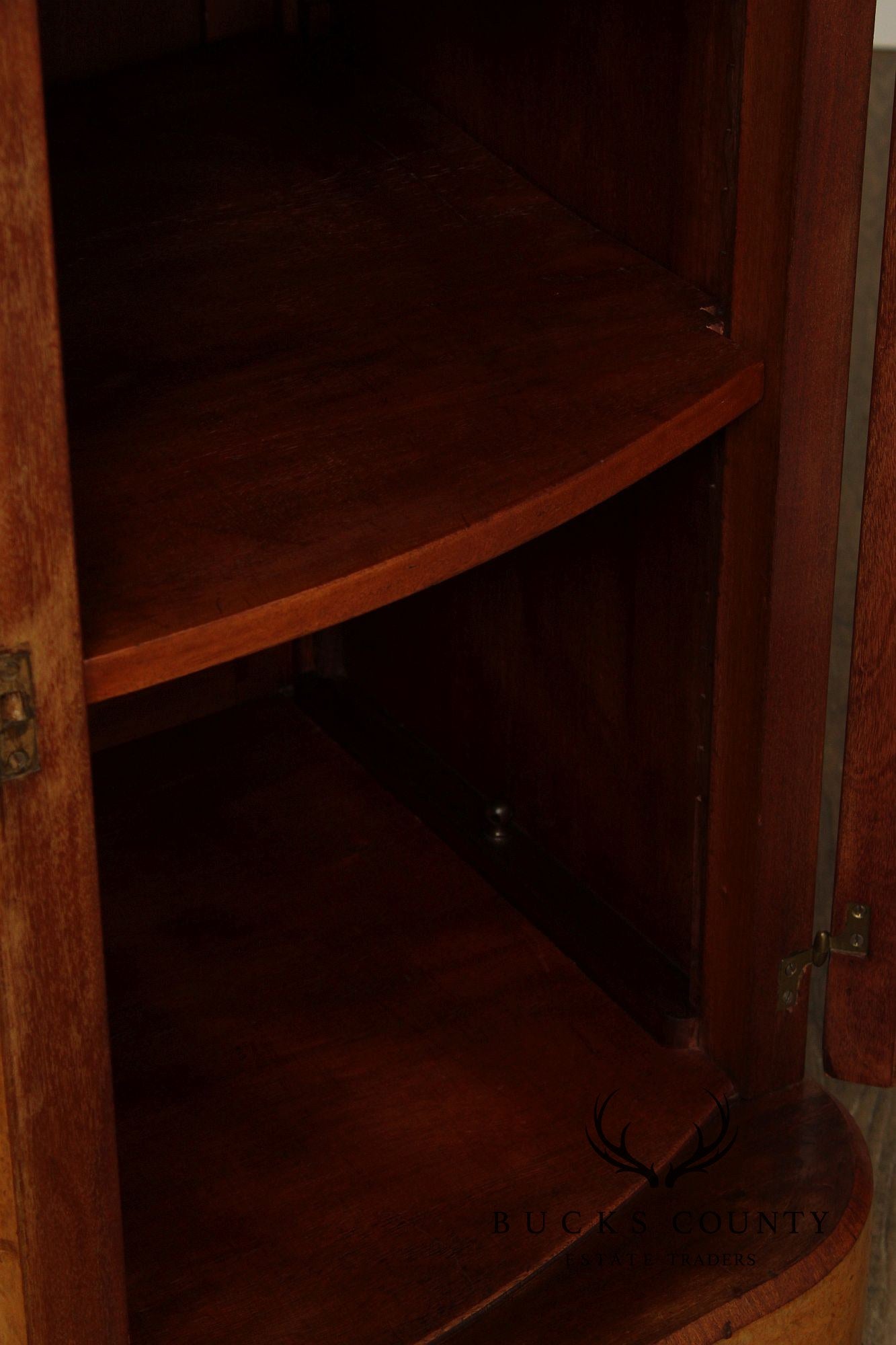 Antique French Louis XVI Style Burl Walnut Marble Top Buffet Hutch