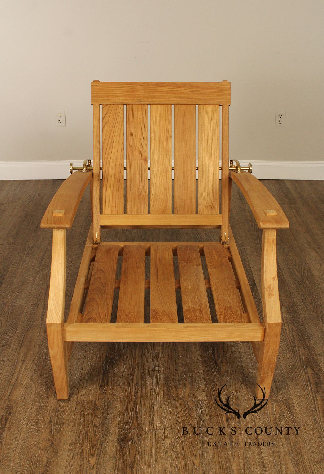 Summer Classics Pair of Teak 'Croquet' Lounge Chairs