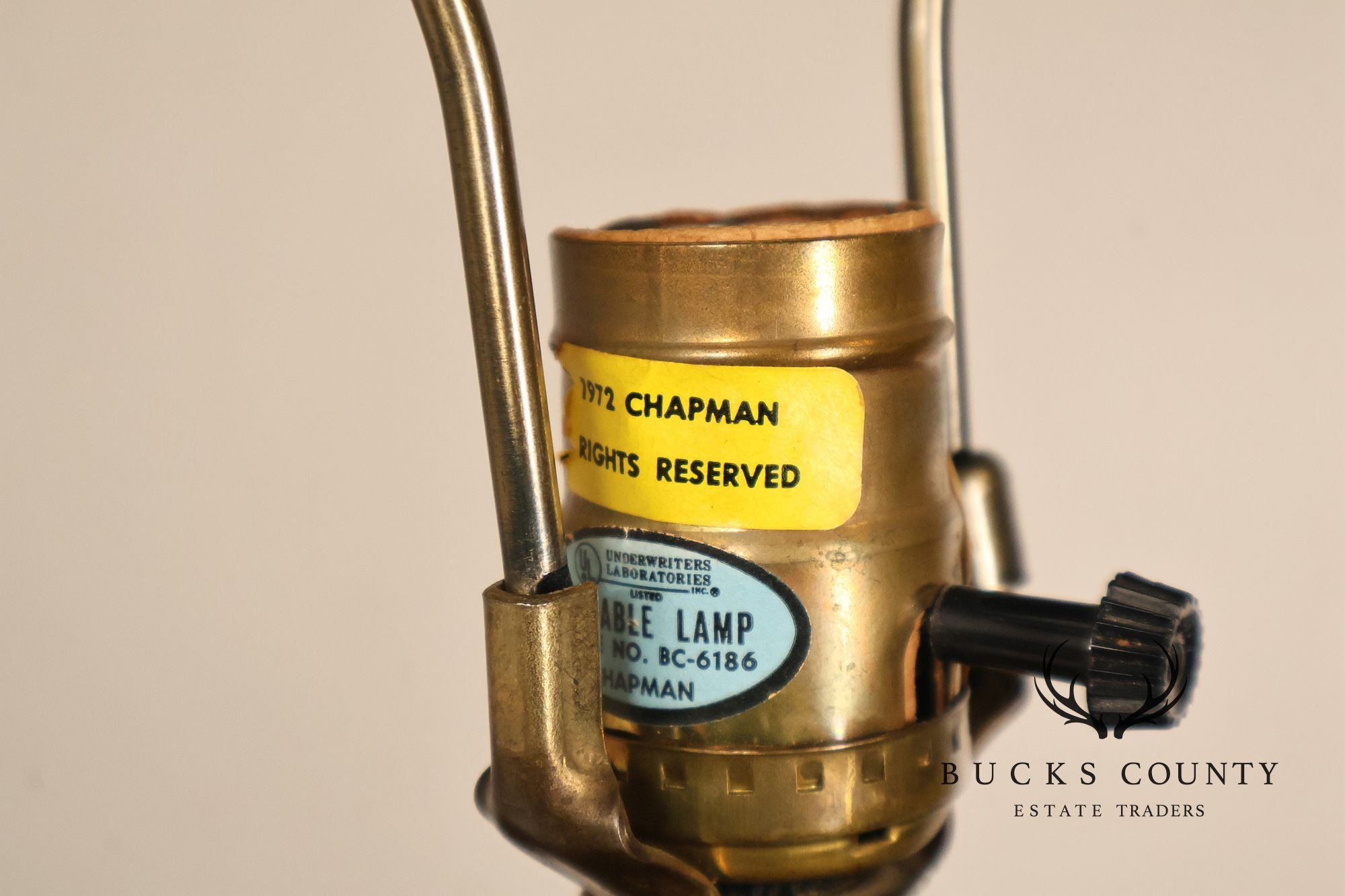Chapman Vintage Pair of Brass Ram's Head Table Lamps