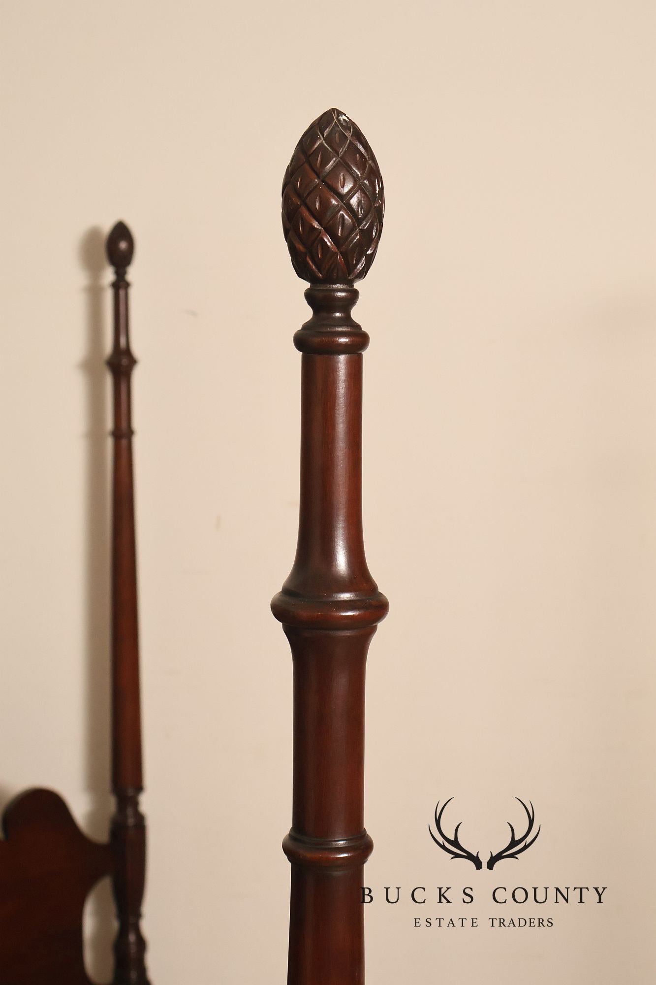 Statton Vintage Carved Cherry Queen Poster Bed