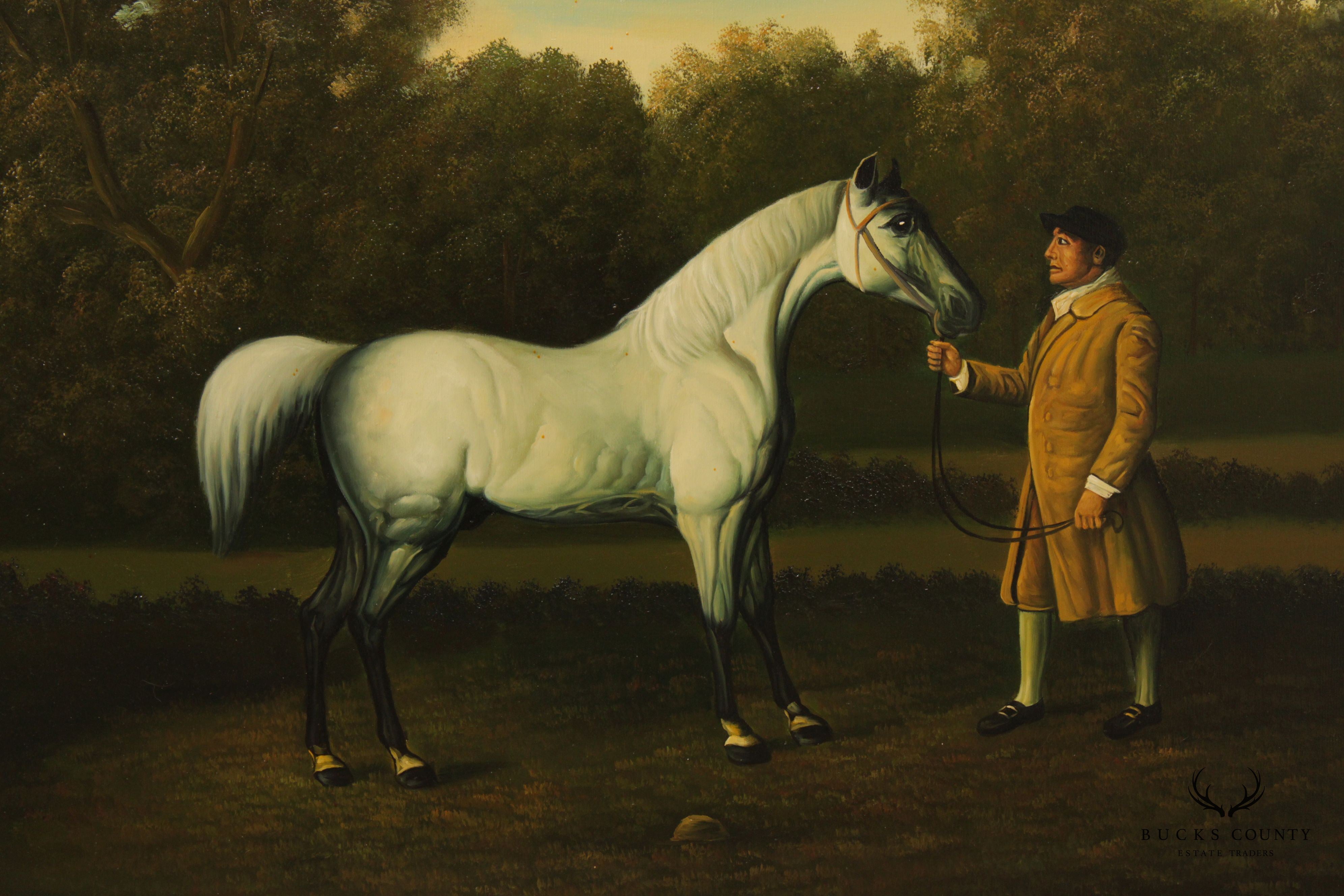 English Racing Horse 'Gimcrack' Original Painting, After George Stubbs