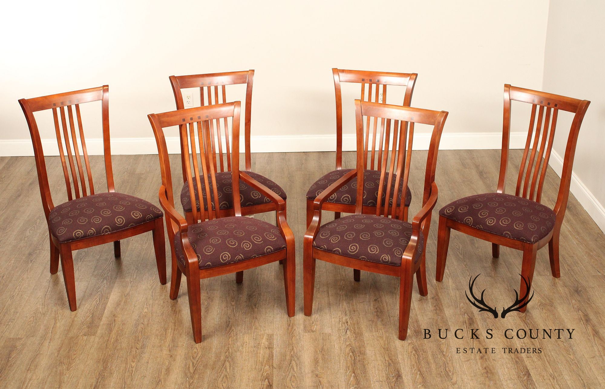 Thomasville 'American Expressions' Mission Style Set of Six Cherry Dining Chairs