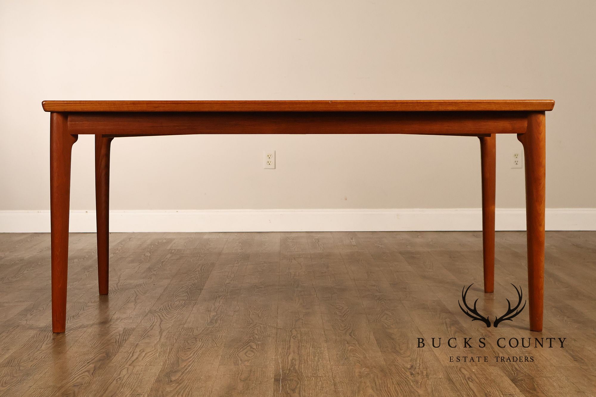 Danish Modern Teak Draw-Leaf Dining Table