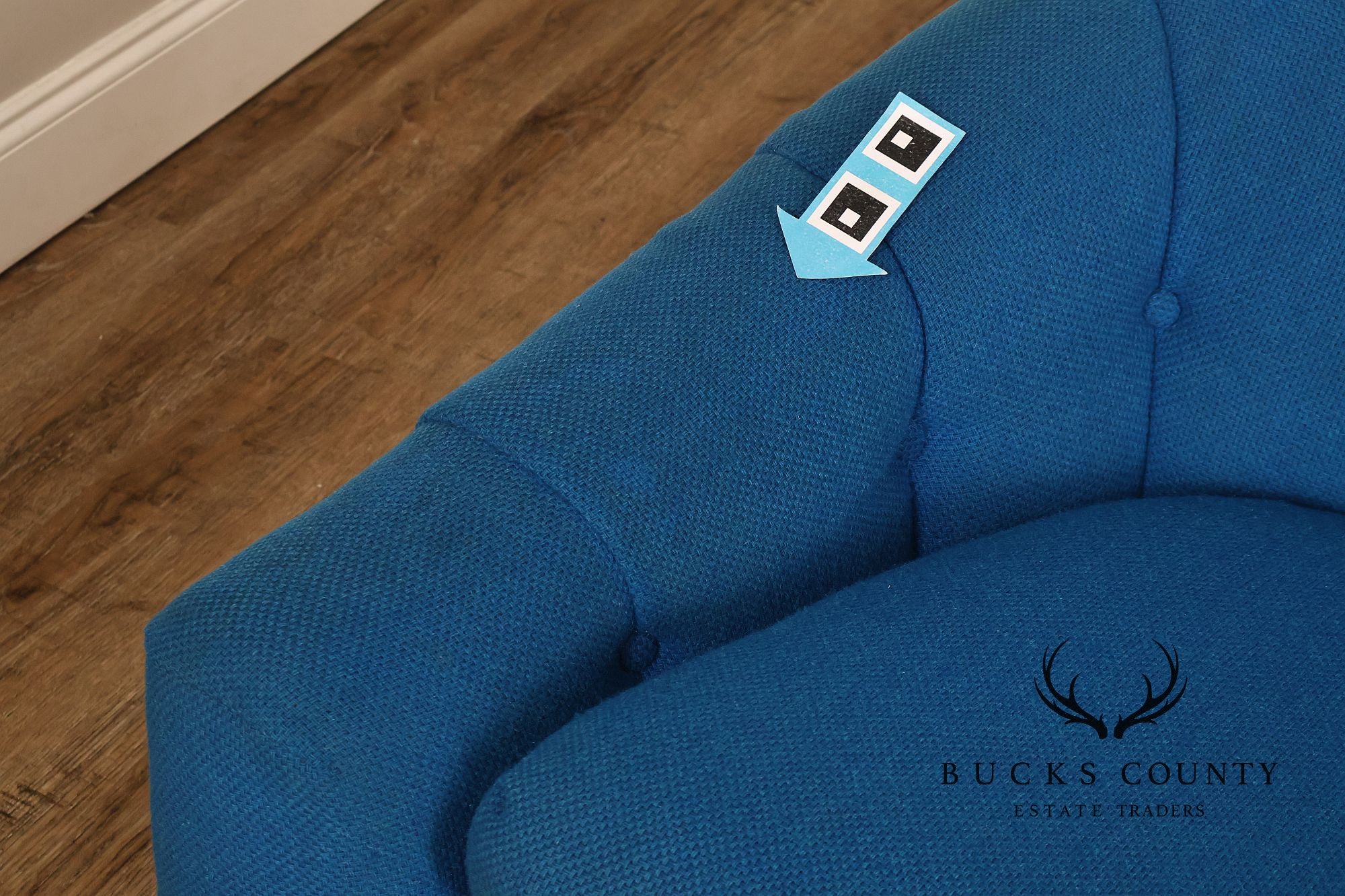Schnadig Mid Century Modern  Blue Upholstered Swivel Lounge Chair