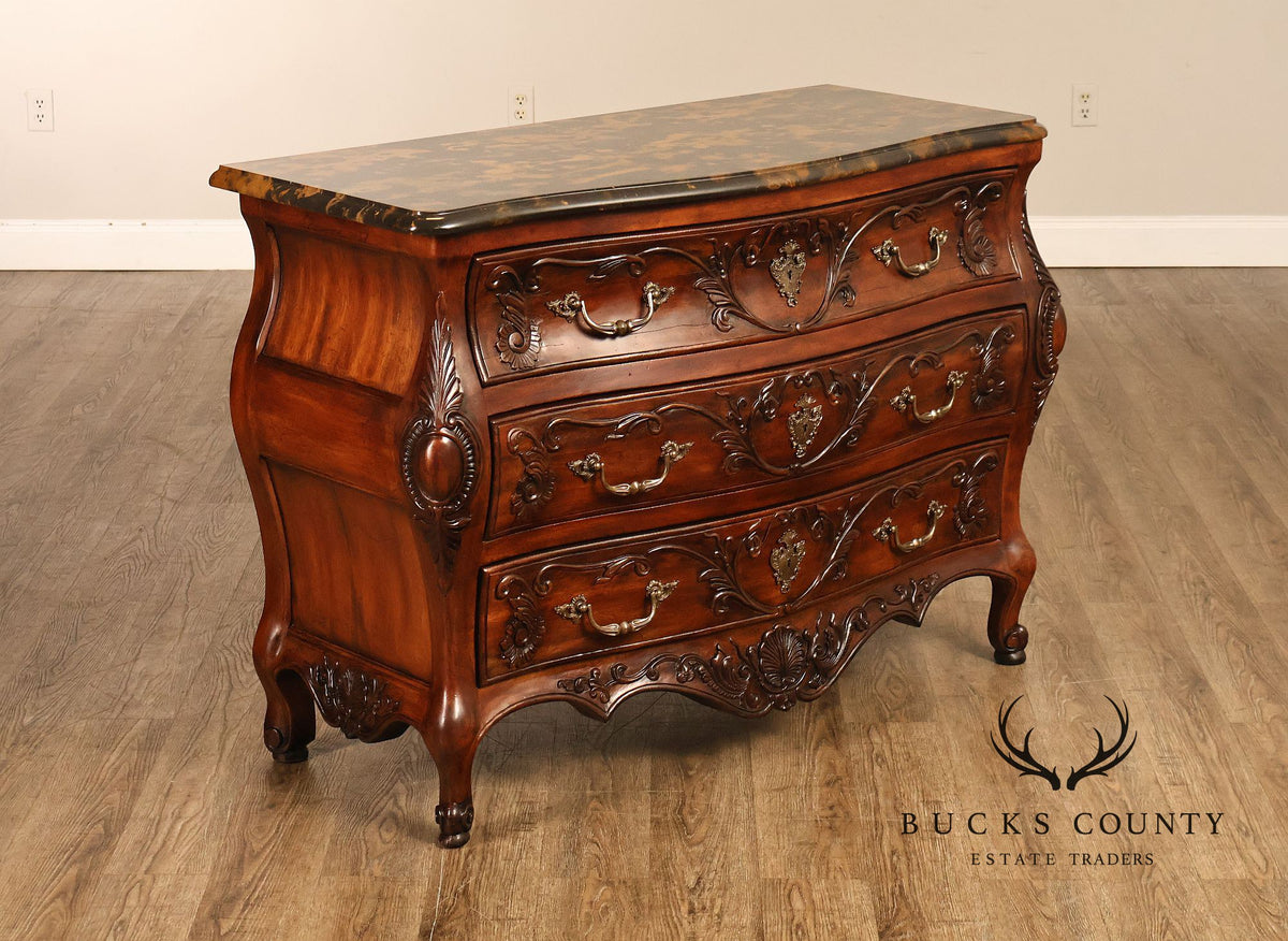 Henredon Louis XV Style Bombe Chest Of Drawers