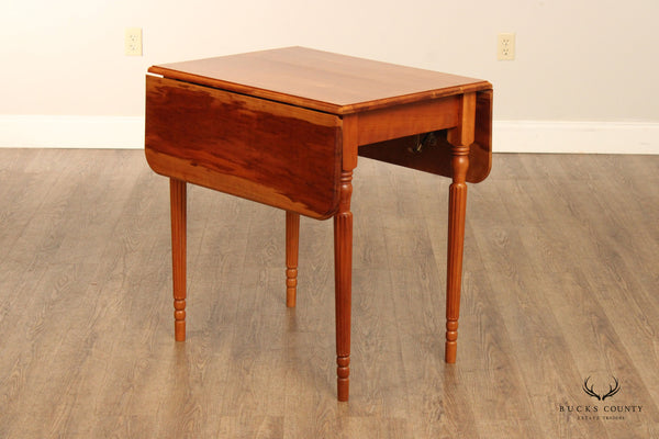 Sheraton Style Handcrafted Cherry Drop Leaf Pembroke Table By G. Poos