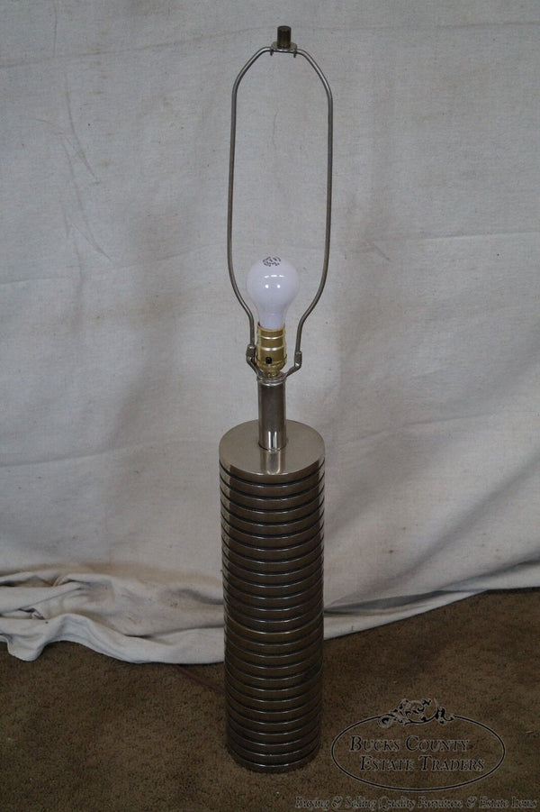 Quality Mid Century Chrome Cylinder Table Lamp