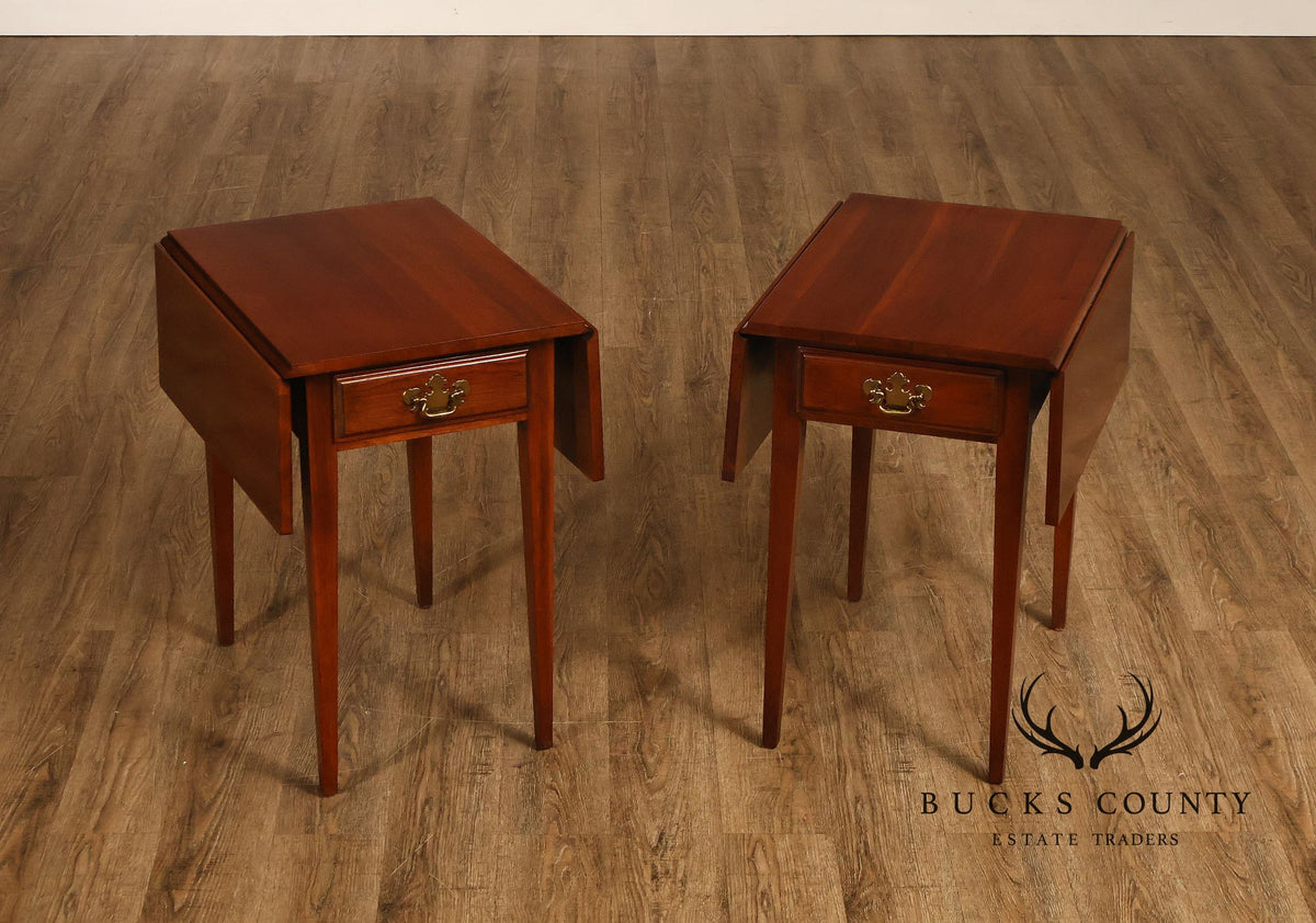 Federal Style Pair of Cherry Pembroke Side Tables
