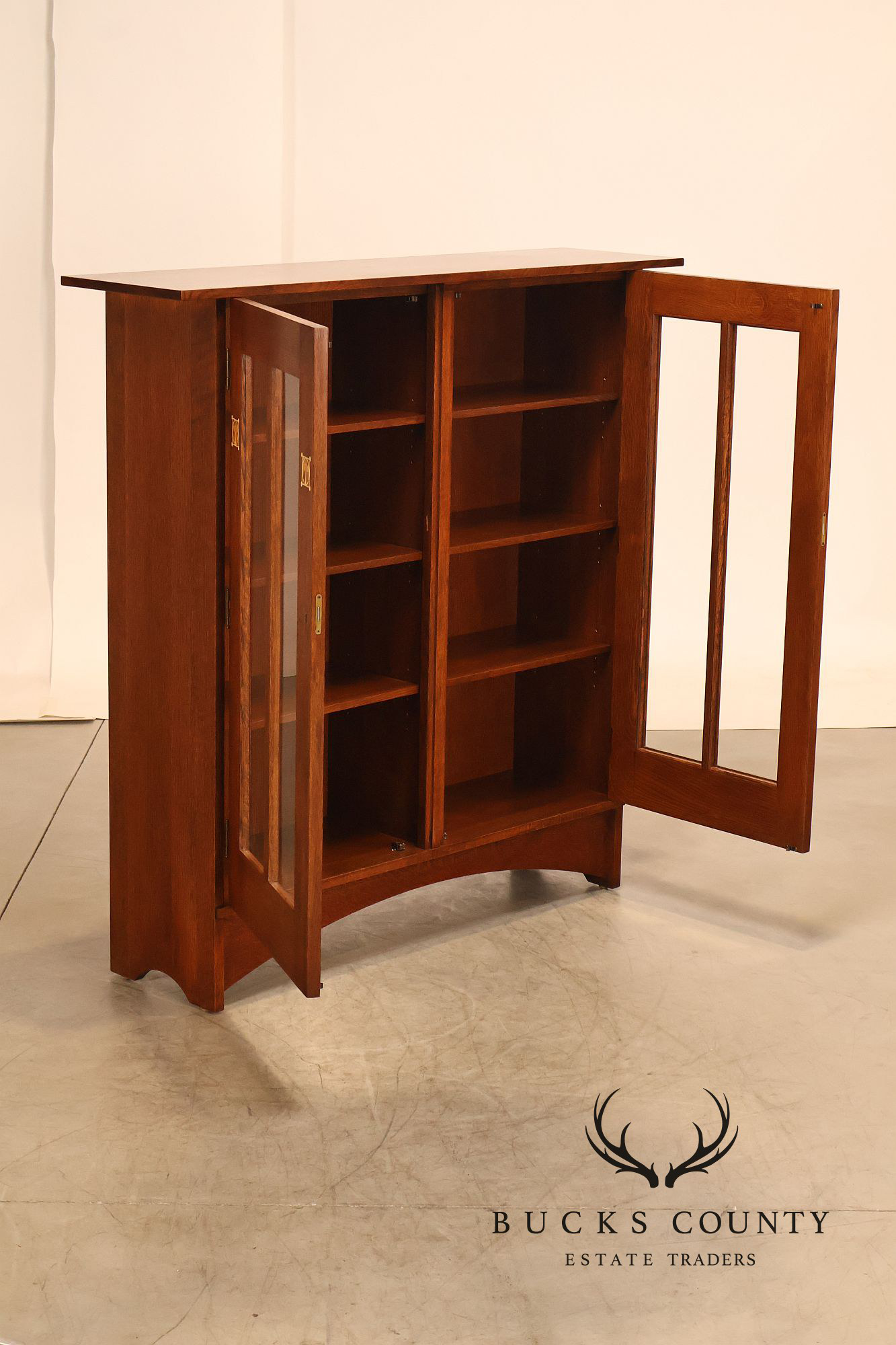 Stickley Harvey Ellis Mission Inlaid Oak Bookcase