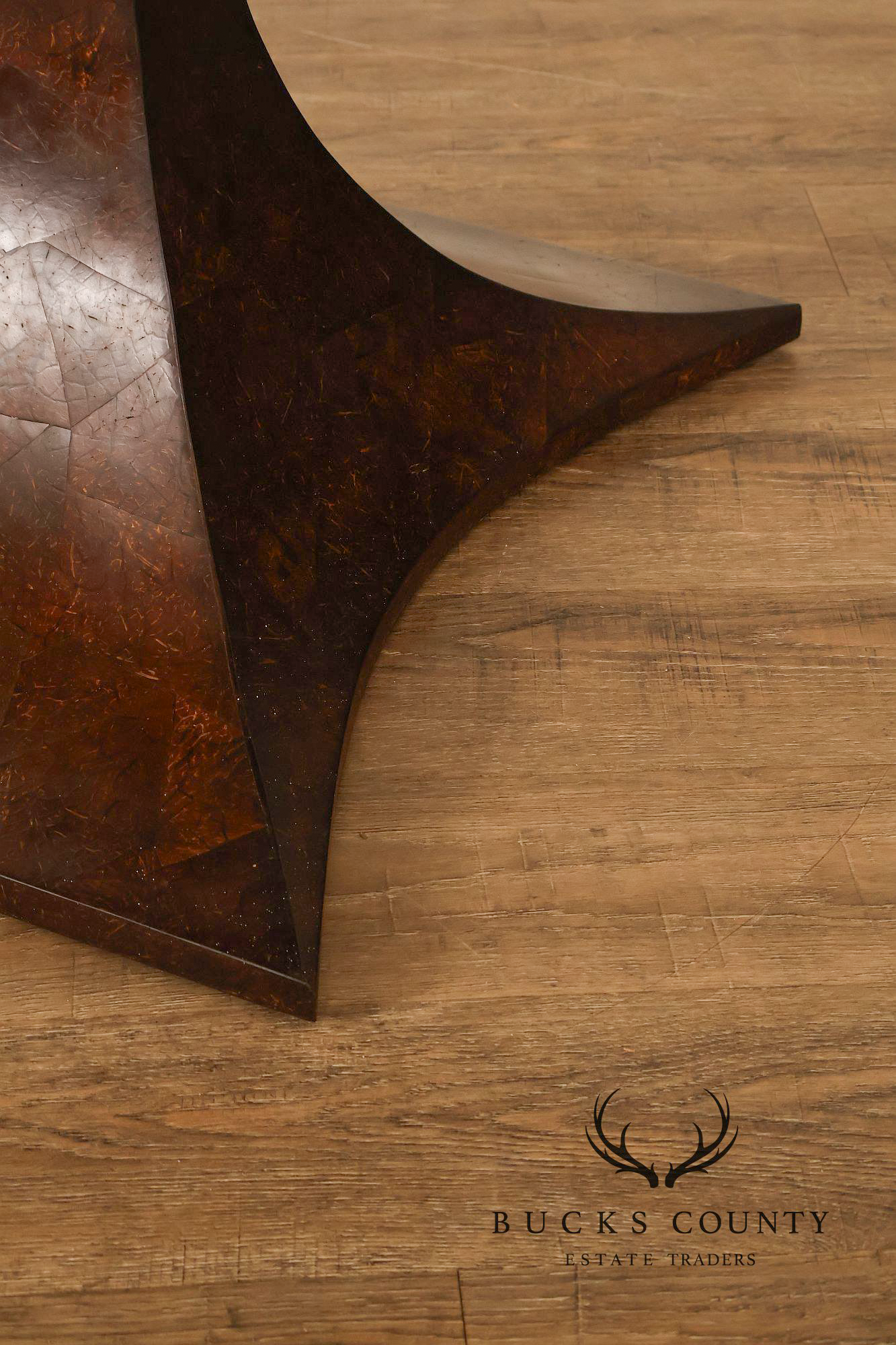 Sculptural Pair Of Coconut Shell Veneer Side Tables