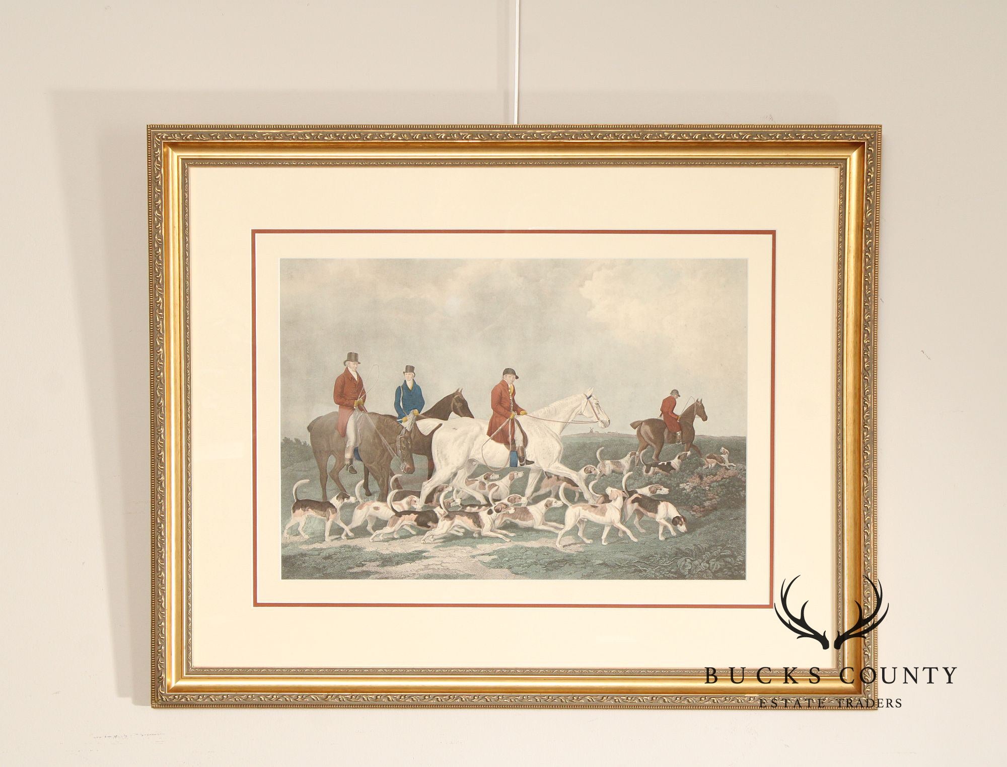 Richard Woodman Framed Engraving, 'The Earl of Derby's Stag Hounds'