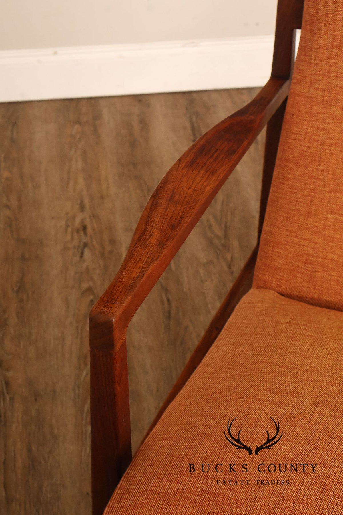 Jens Risom Mid Century Modern 'Floating' Walnut Armchair