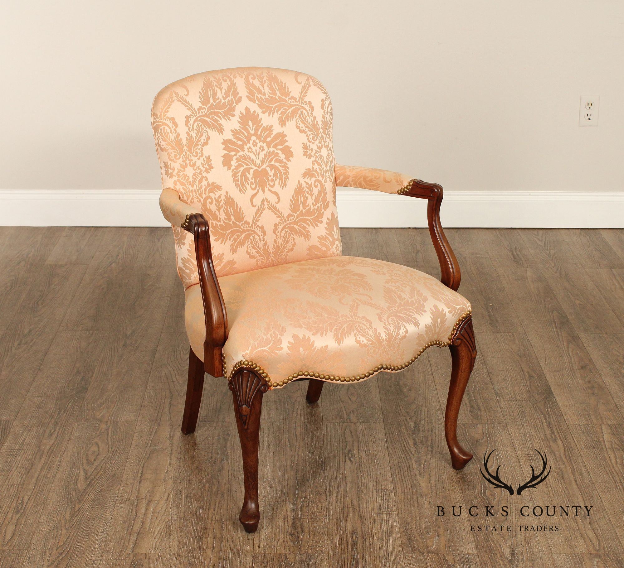 Hickory Chair Queen Anne Style Mahogany Armchair