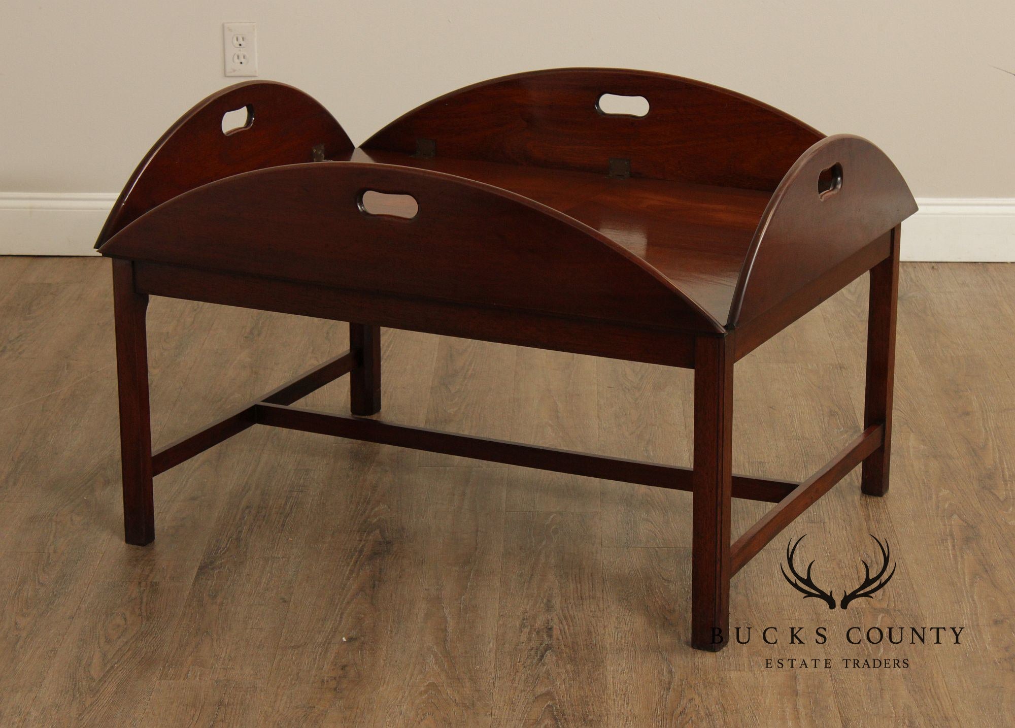 Vintage English Mahogany Butler's Tray Coffee Table