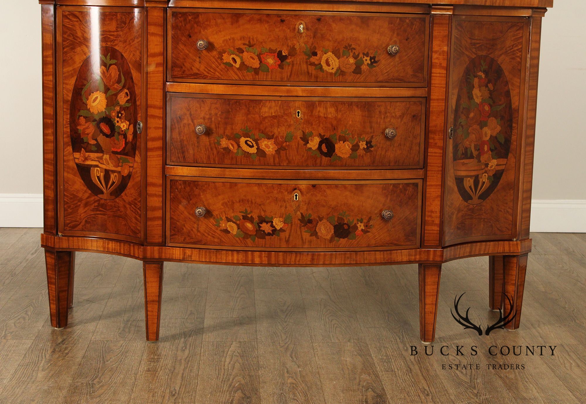 Italian Neoclassical Style Marquetry Inlaid Sideboard Server