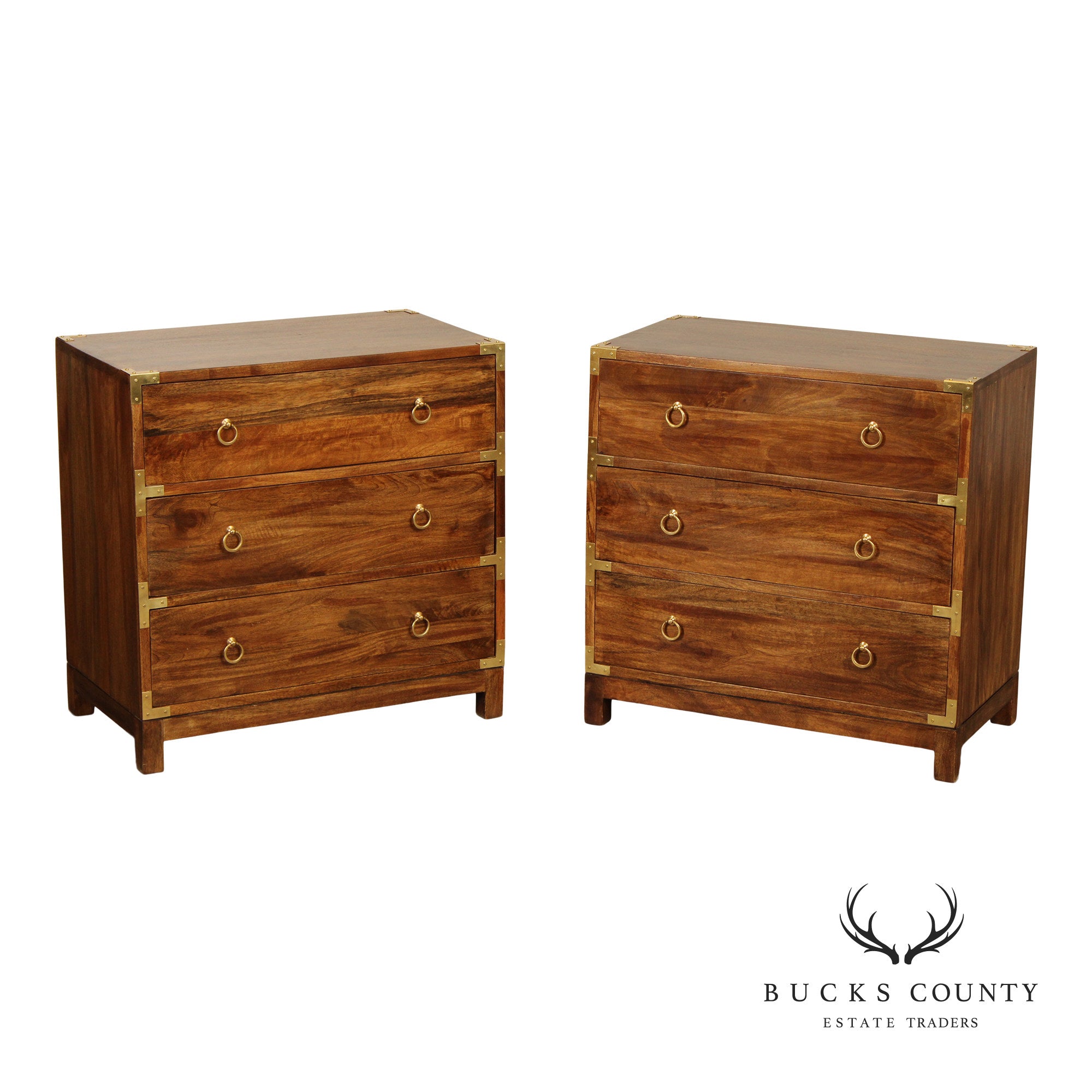 Butler Specialty Company Campaign Style Pair of Chests