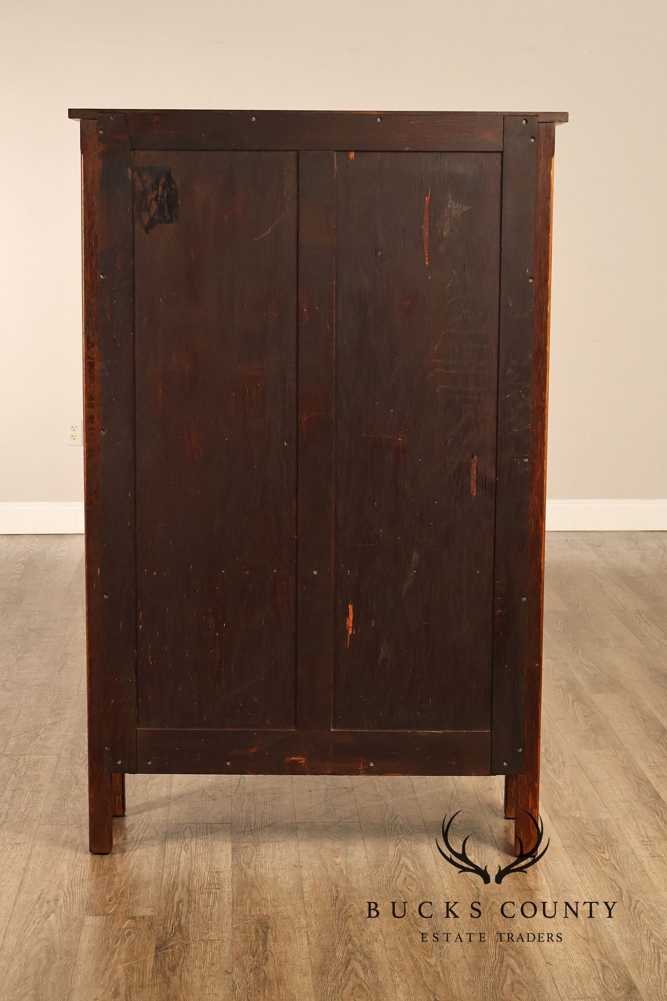 Rare Antique Gustav Stickley Oak China Cabinet Bookcase