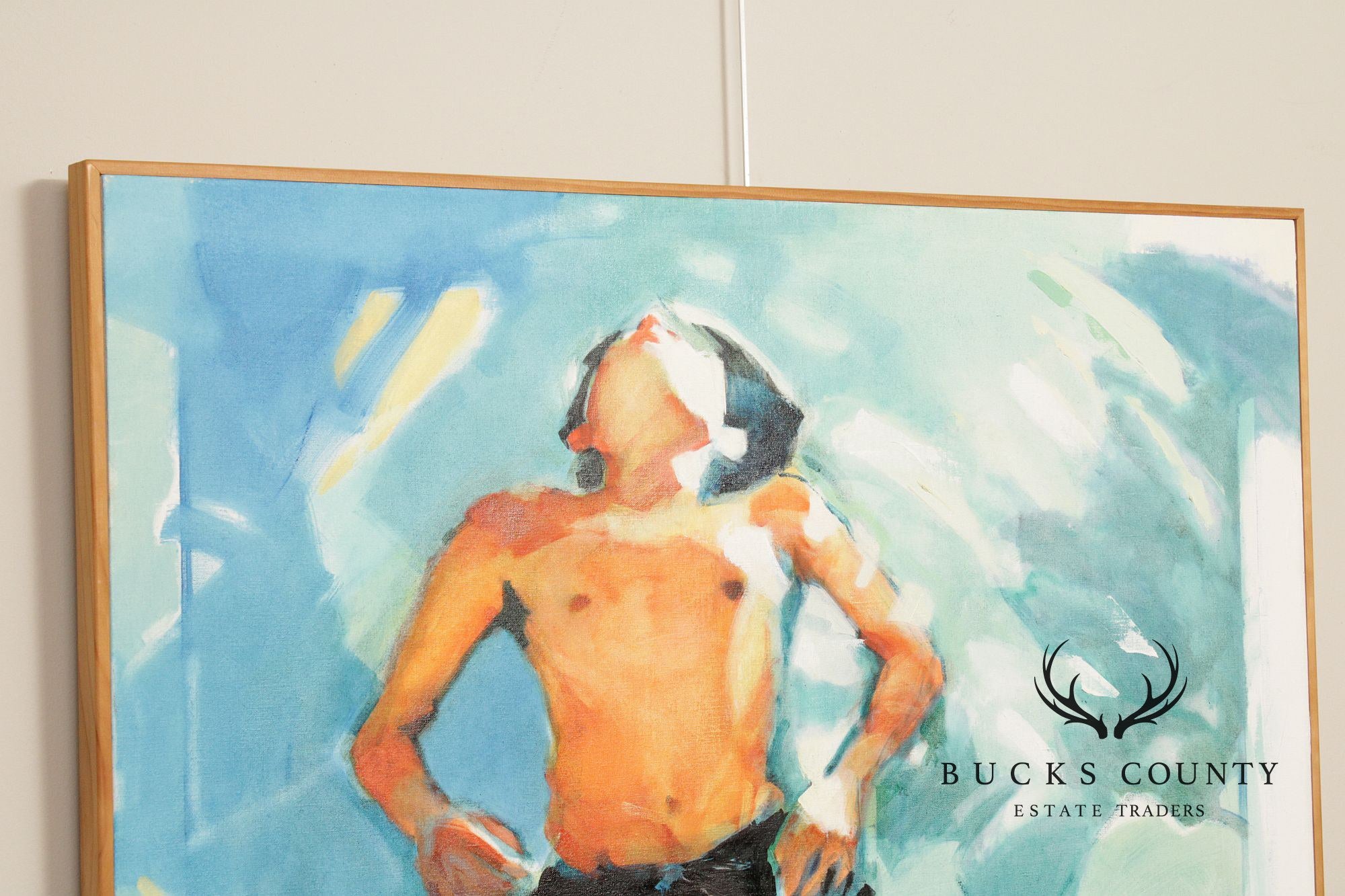 Malcolm Bray Contemporary Oil Painting, 'Boy Floating'