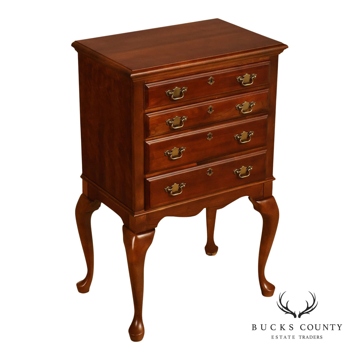 American Drew Solid Cherry Queen Anne Style Silverware Chest